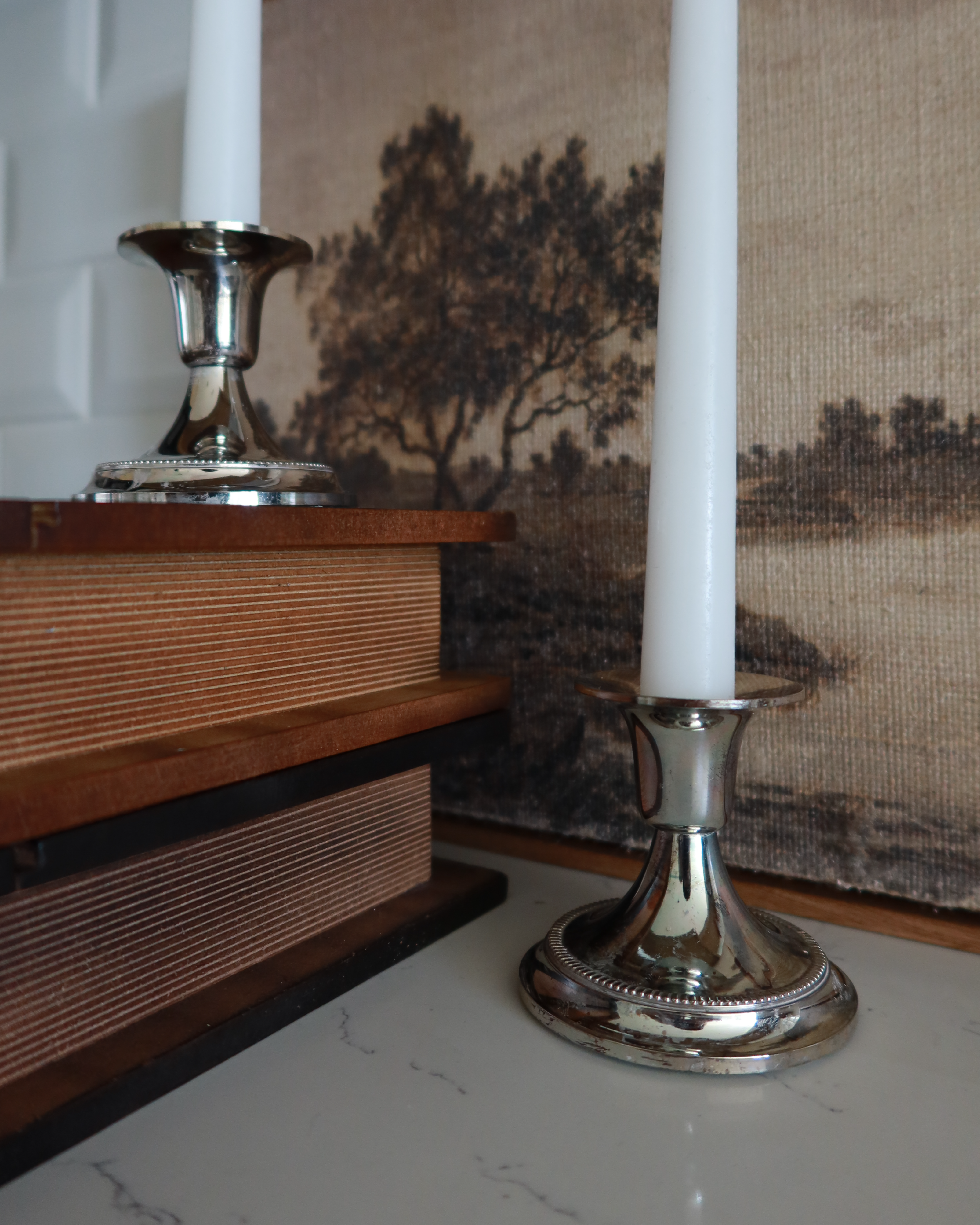 Mavis Silver Candlesticks, Set of 2