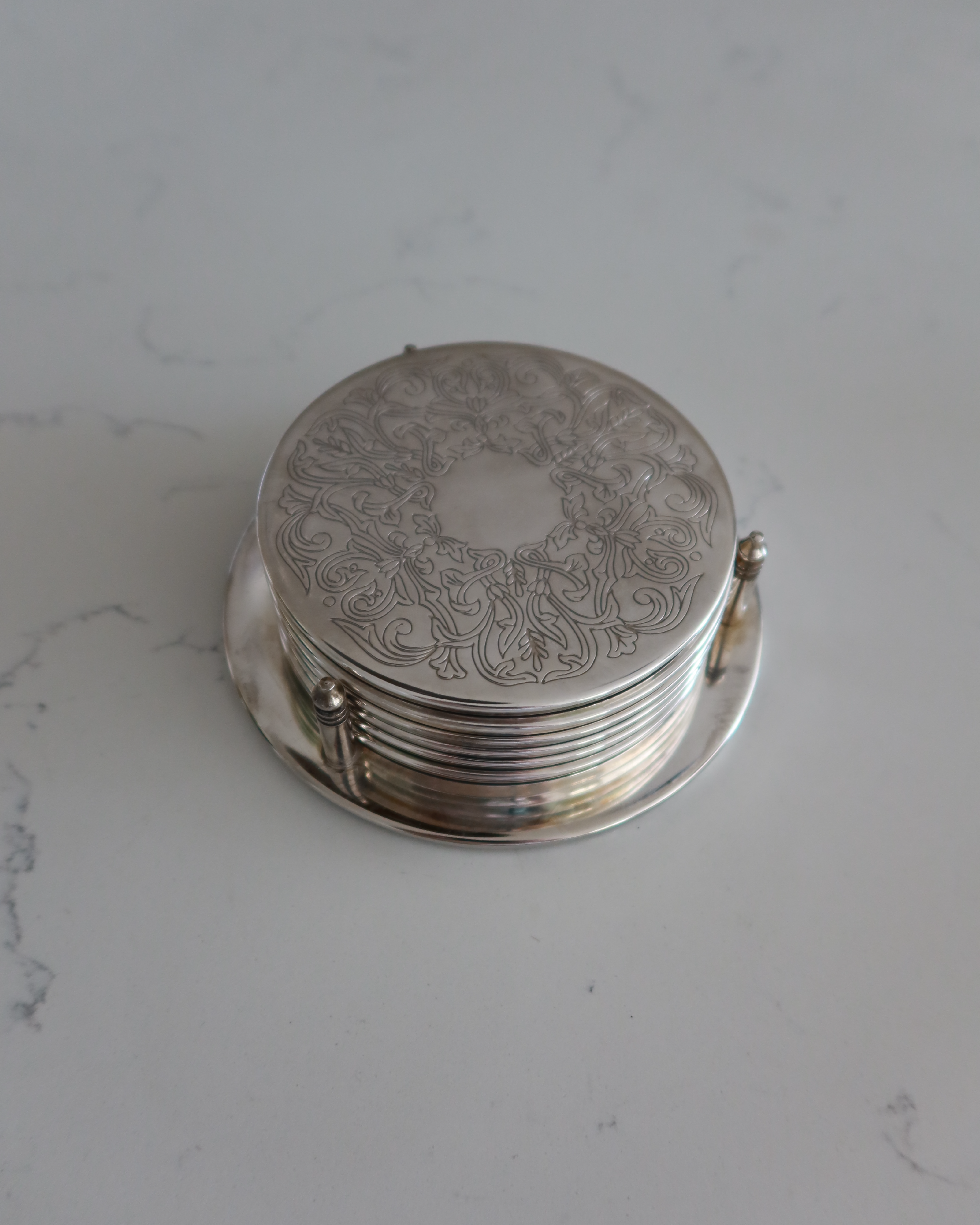 Imogen Silver Coasters, Set of 6