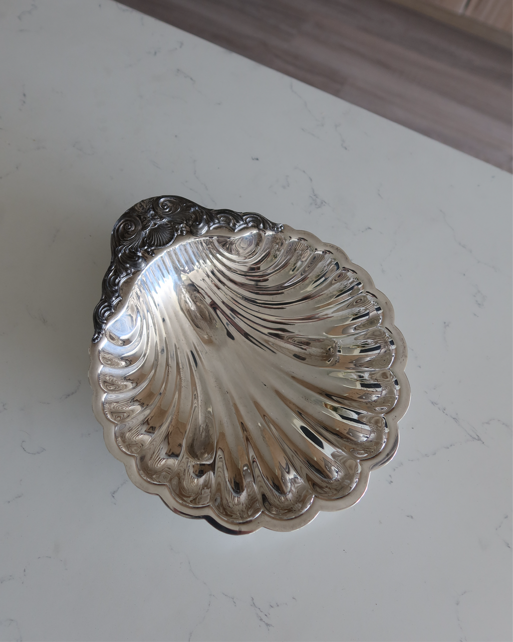 Sandrine 9.75" Silver Shell Tray