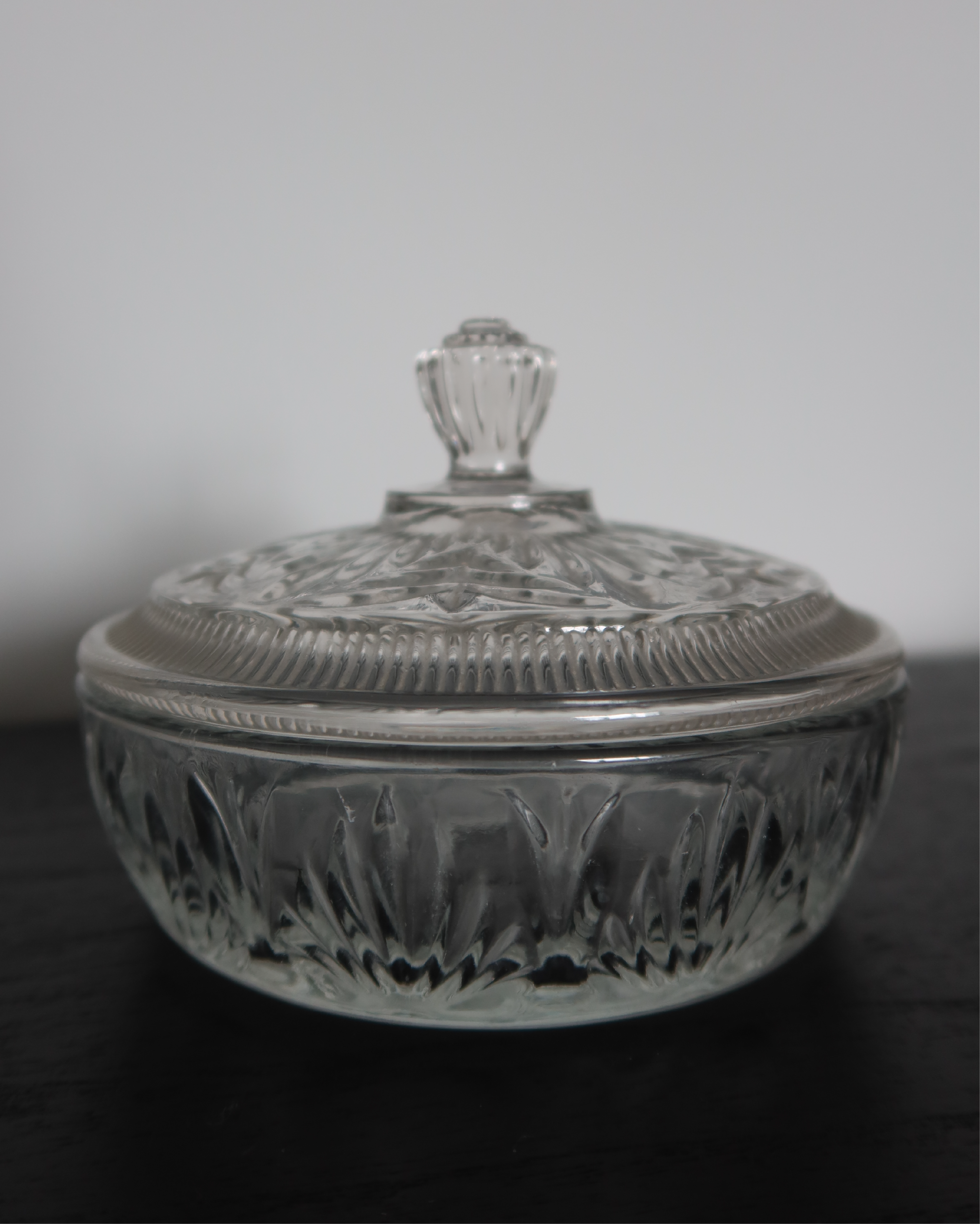 Paloma Pressed Glass Candy Jar
