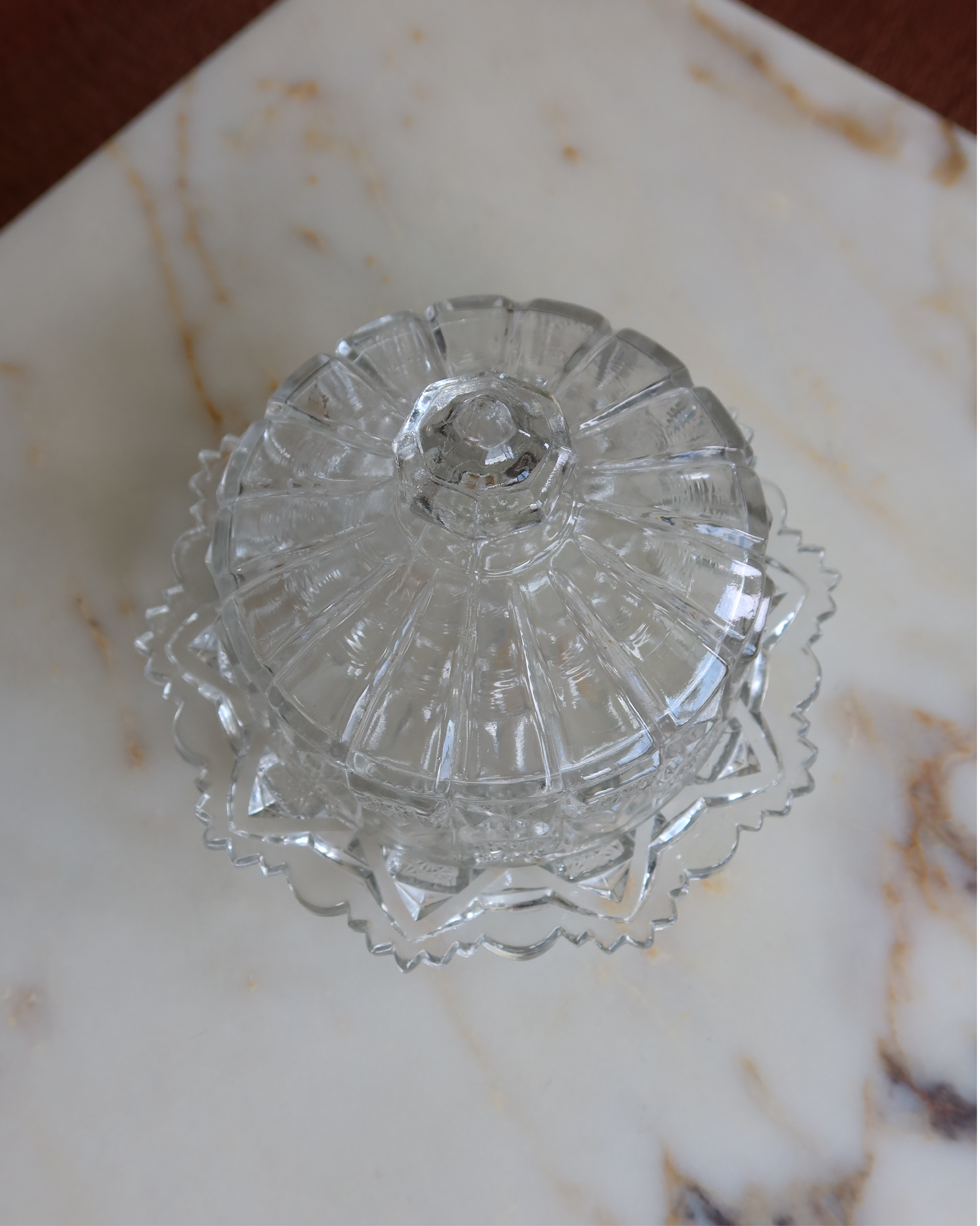 7.25" Crystal Domed Butter Dish