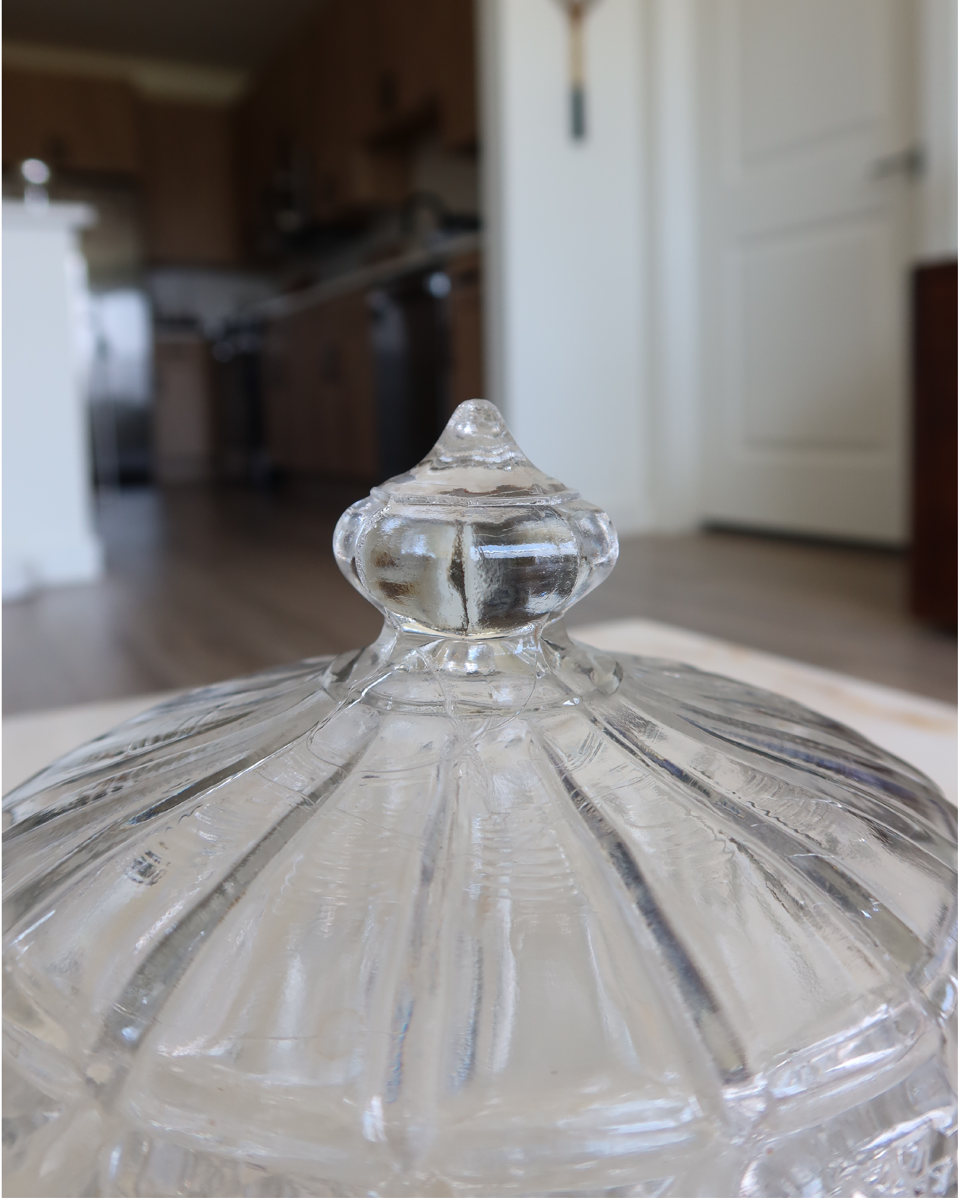 7.25" Crystal Domed Butter Dish