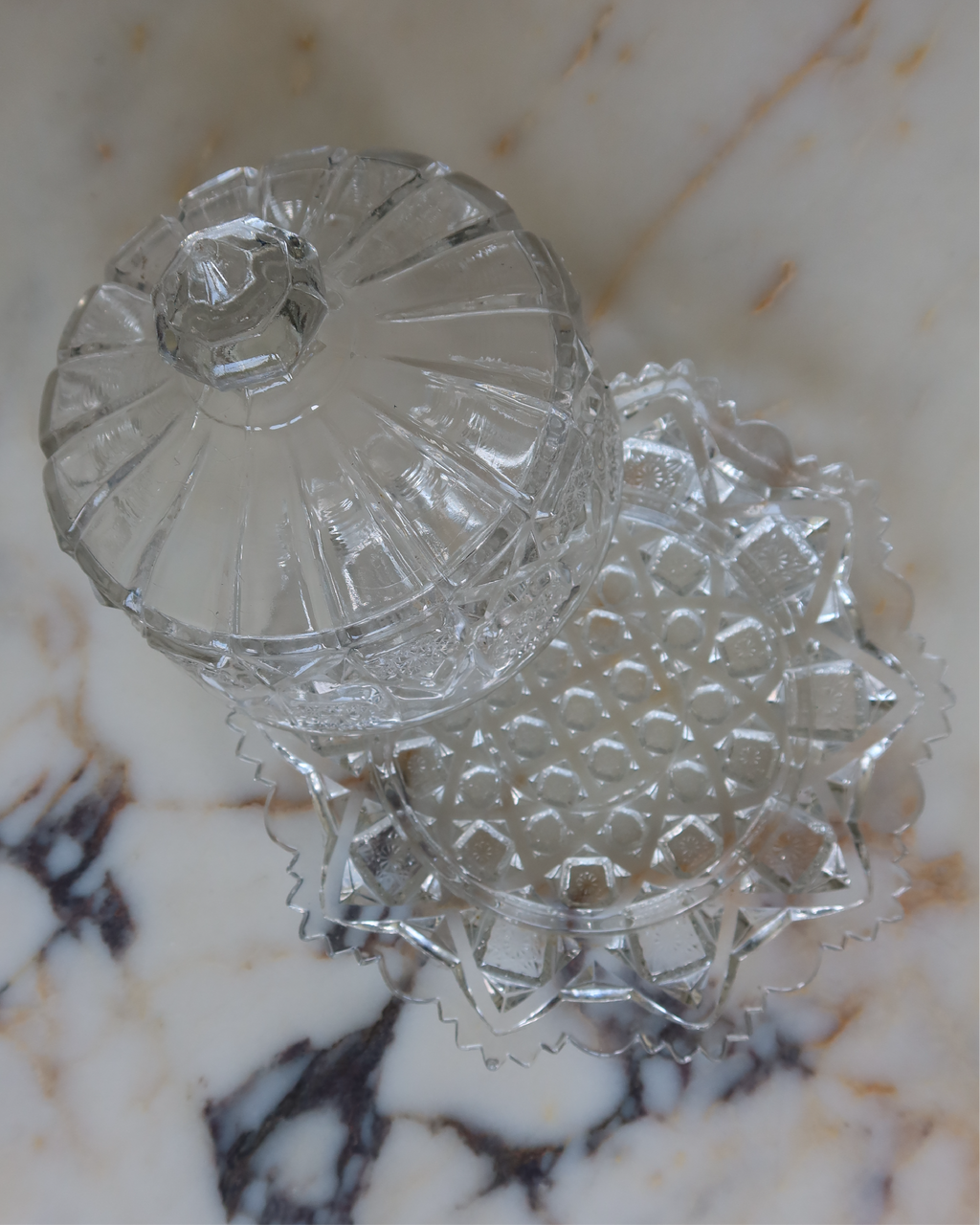 7.25" Crystal Domed Butter Dish
