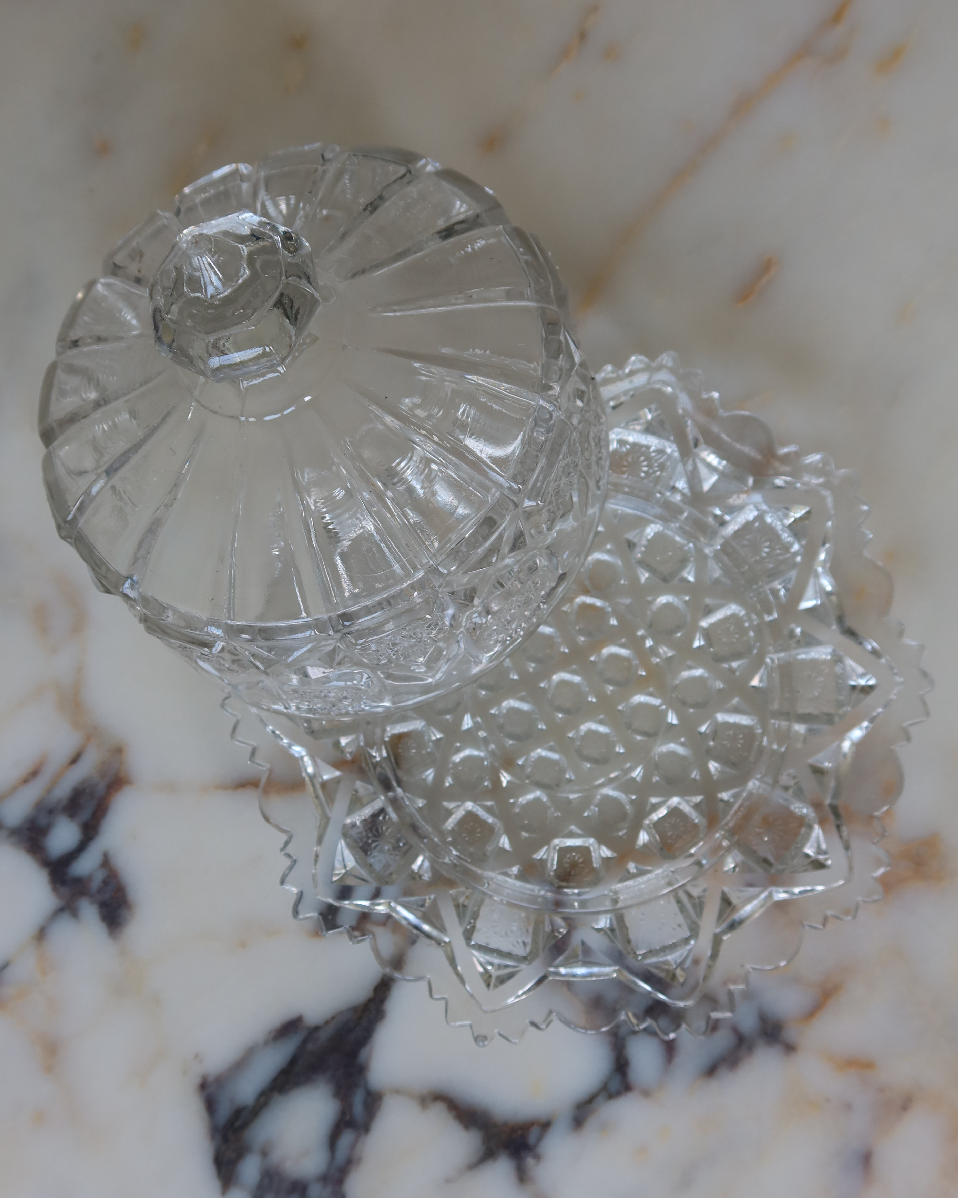 7.25" Crystal Domed Butter Dish