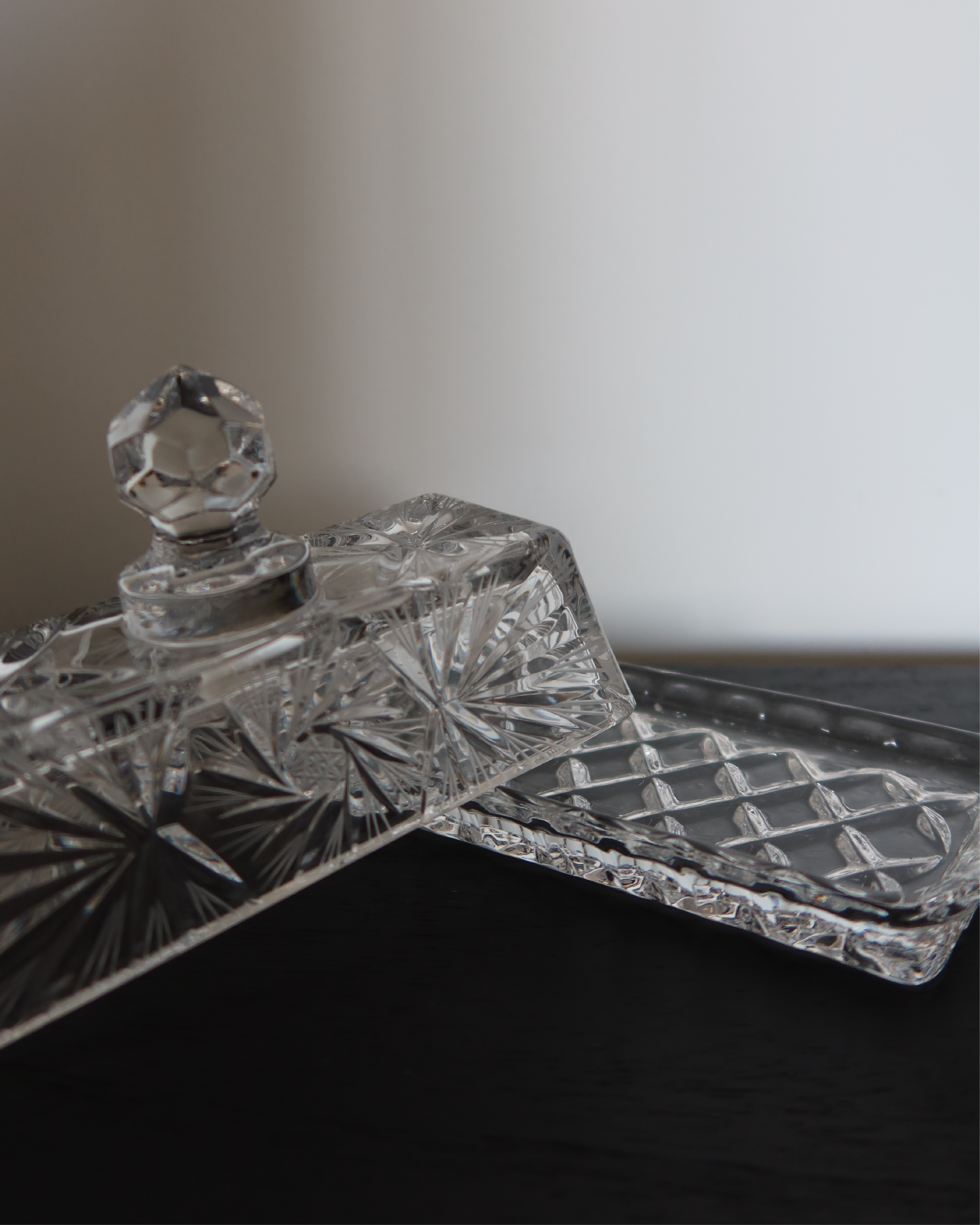 Beaumont Crystal Butter Dish