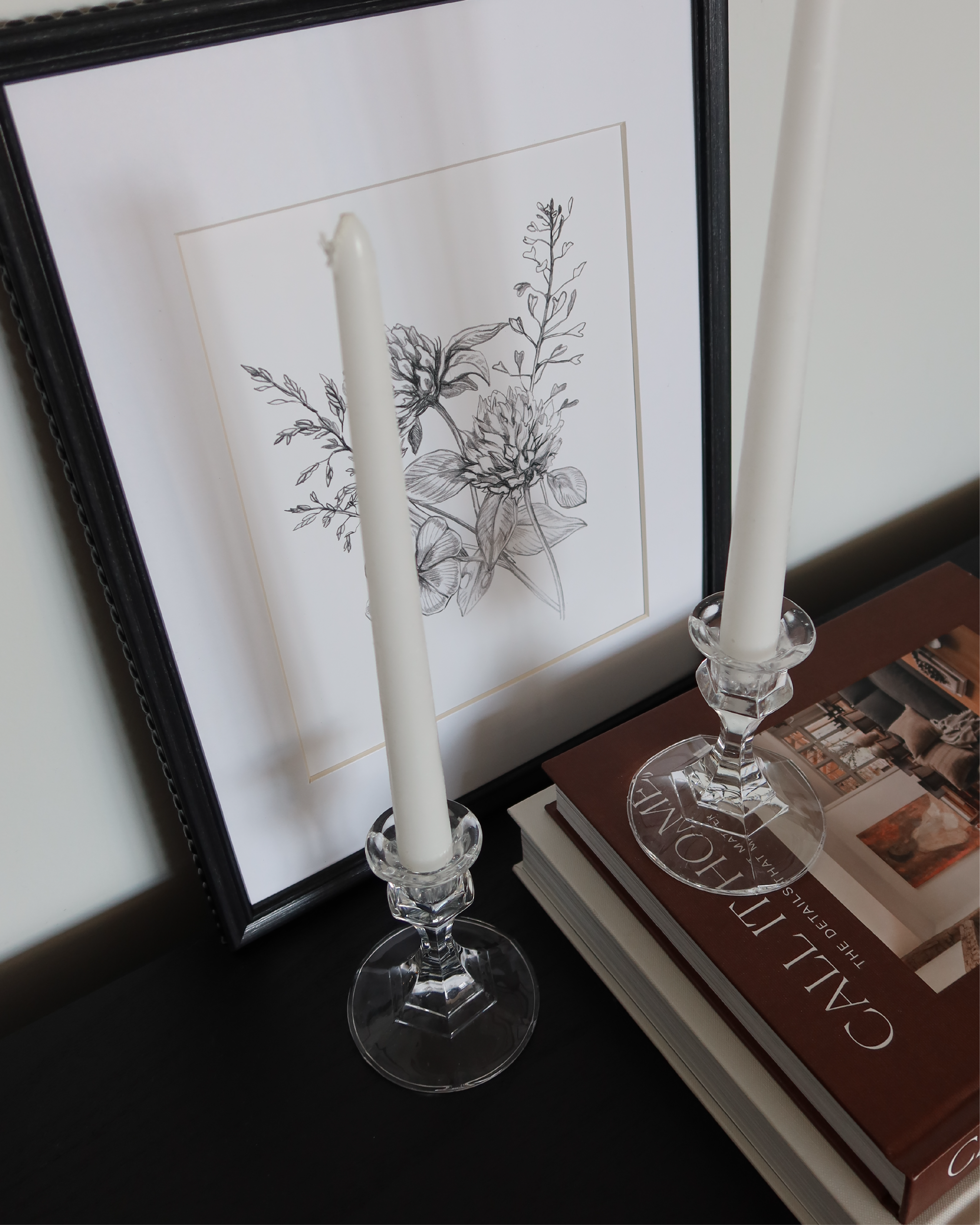 Sylvie 4" Cut Glass Candlesticks, Set of 2