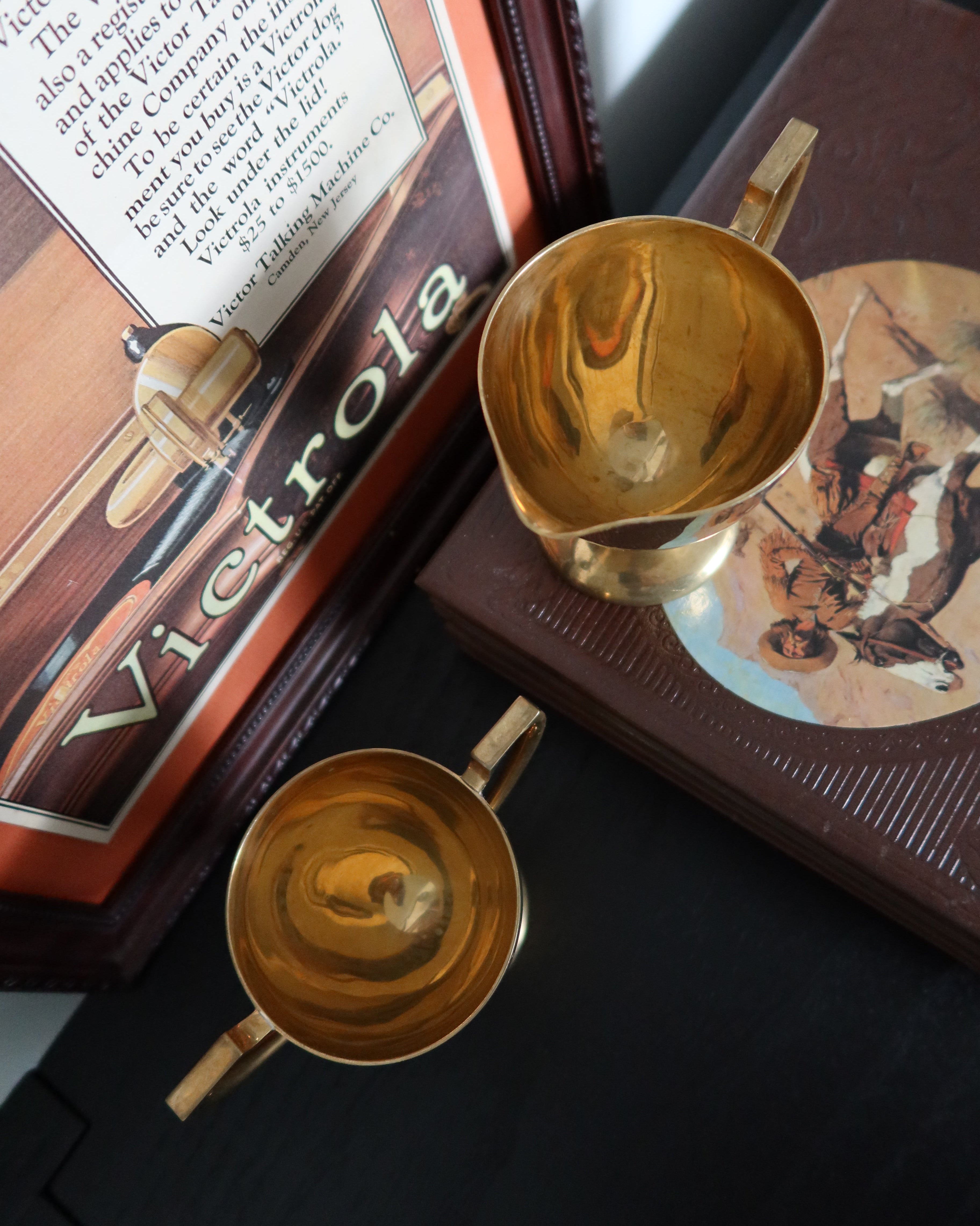 Cassidy Brass Sugar & Creamer Set