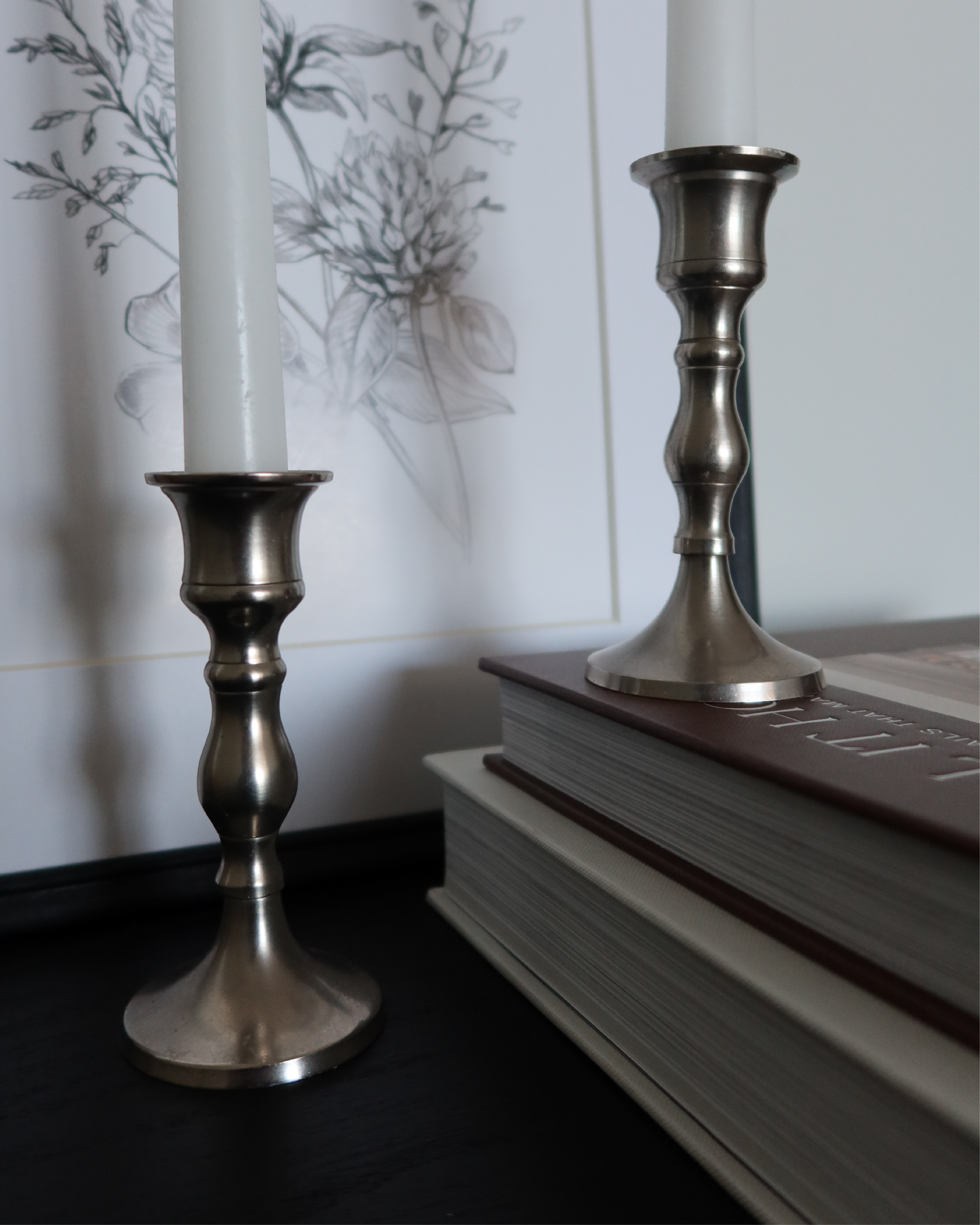 Penny 4.5" Pewter Candlestick, Set of 2