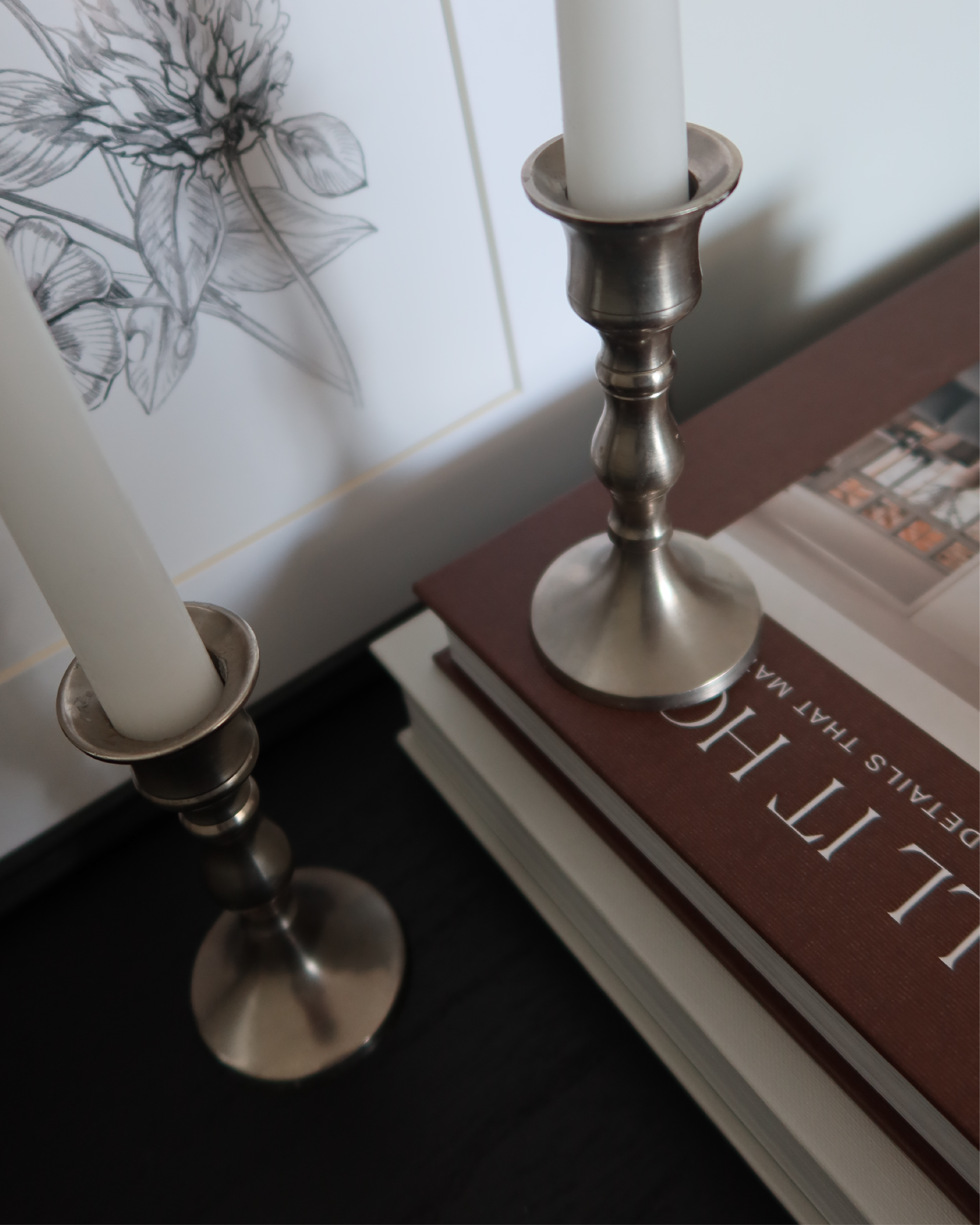 Penny 4.5" Pewter Candlestick, Set of 2