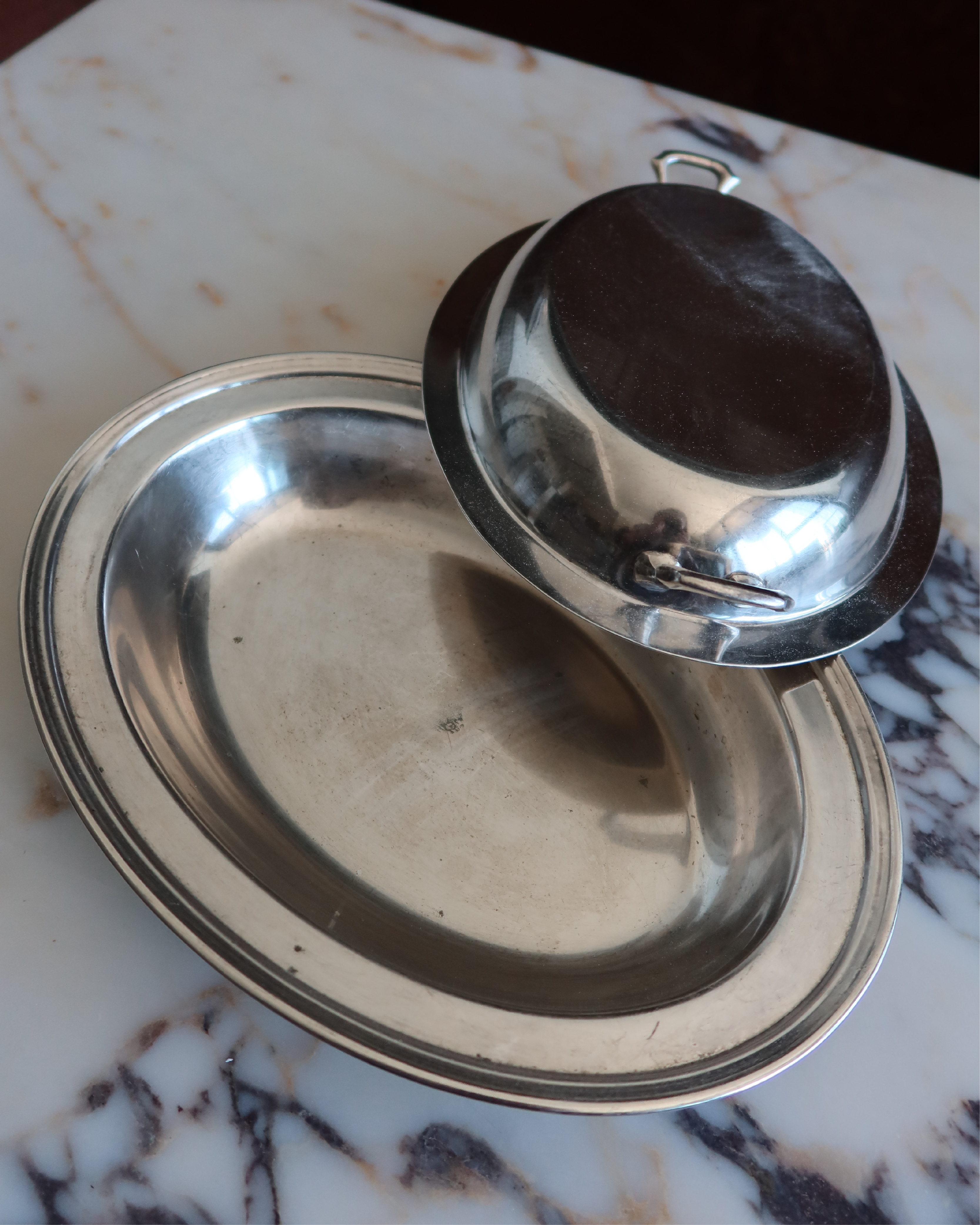 Polly Silver Platter w/ Lid