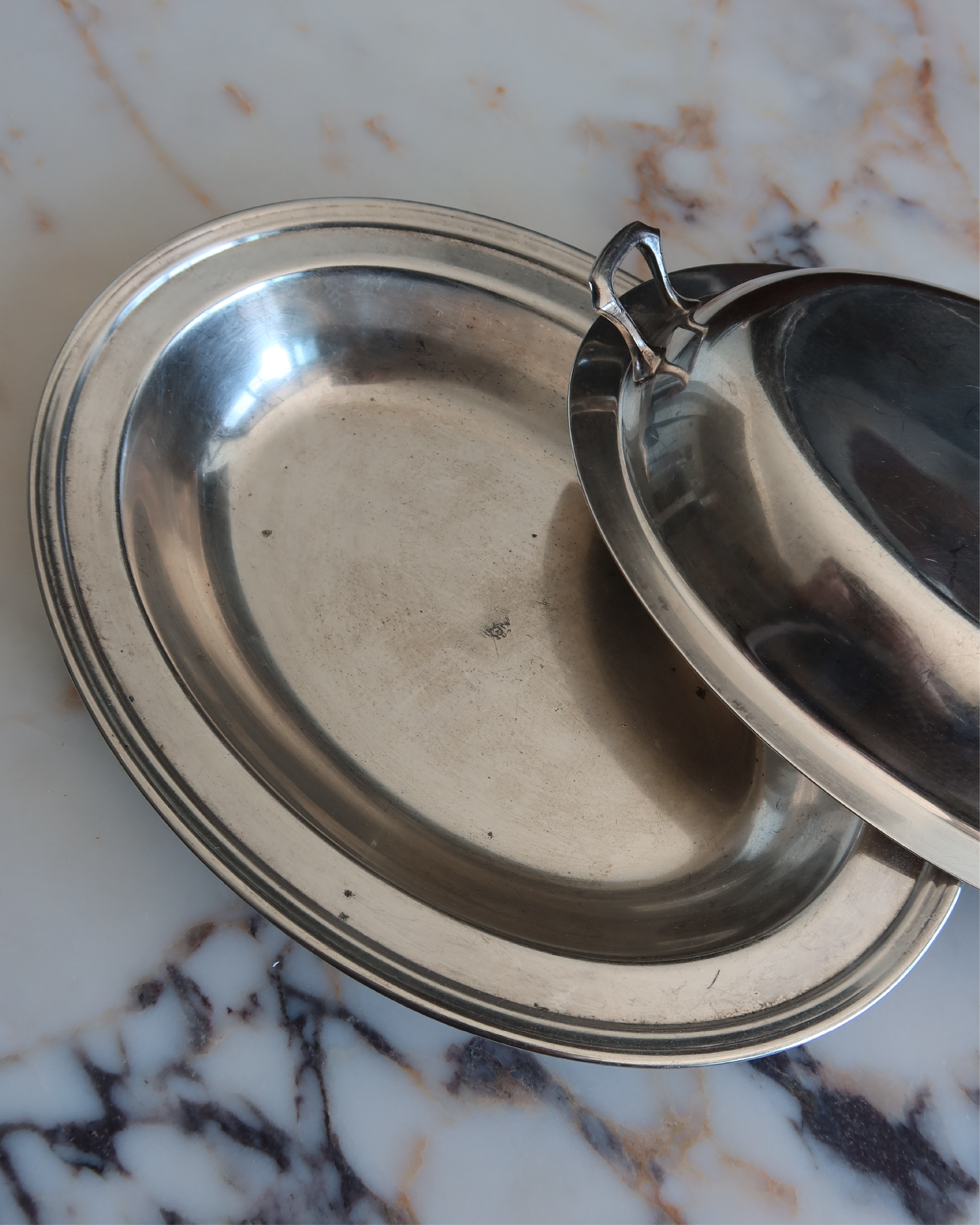 Polly Silver Platter w/ Lid