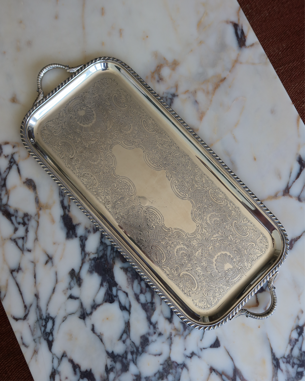 Valeria 22.25" Silver Tray