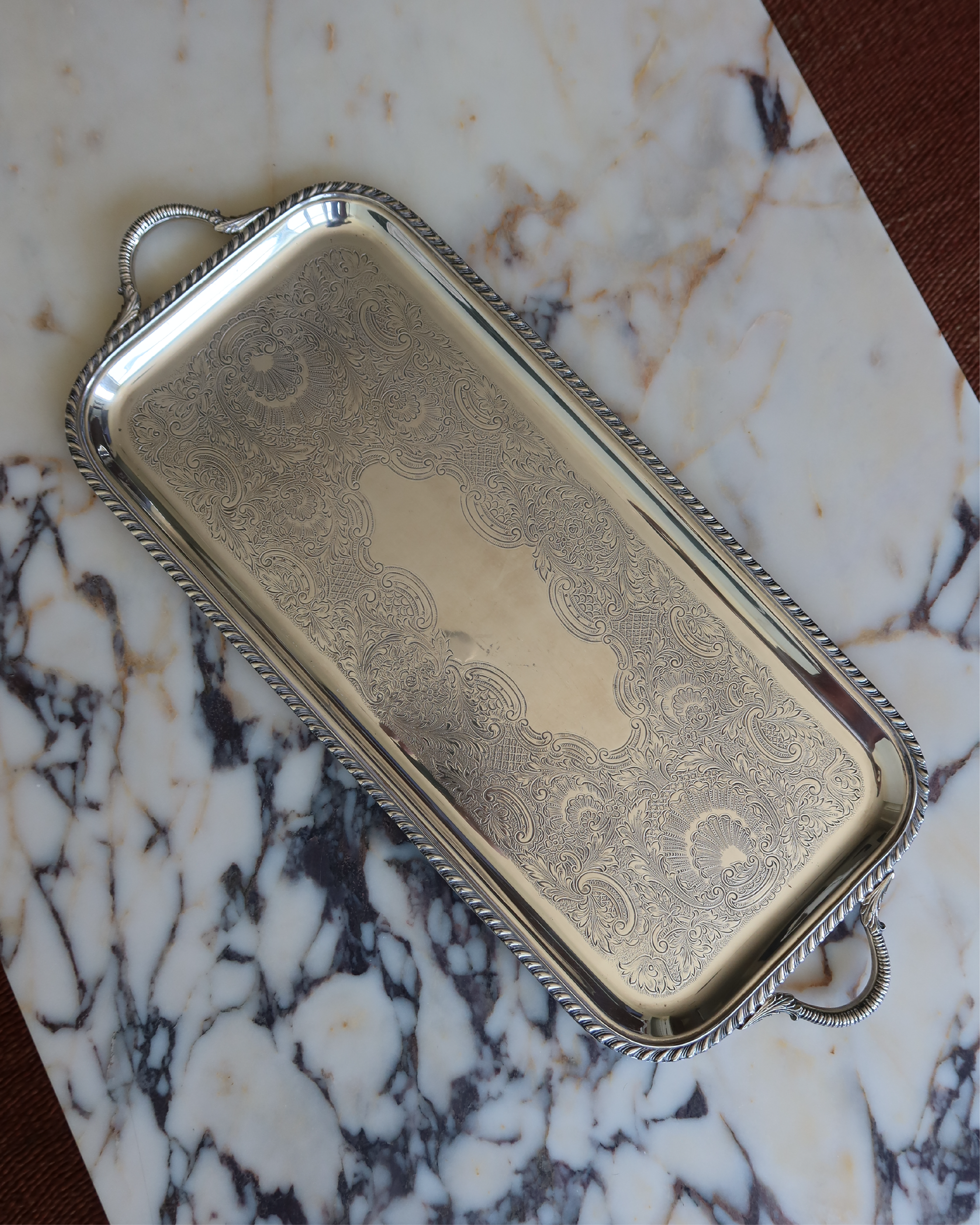 Valeria 22.25" Silver Tray