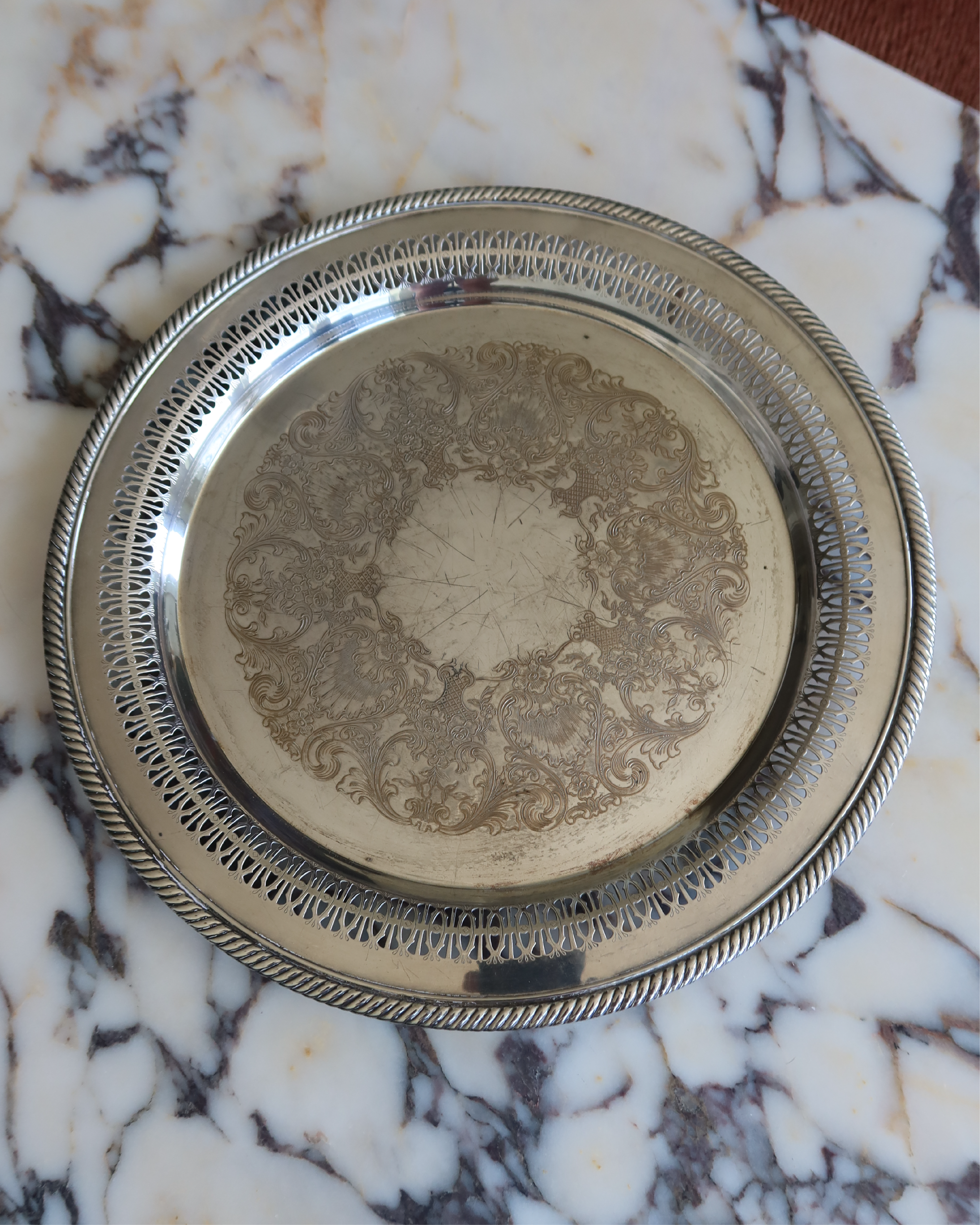 Amara 12.25" Silver Tray