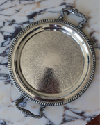 Aveline 17" Silver Tray w/ Handles