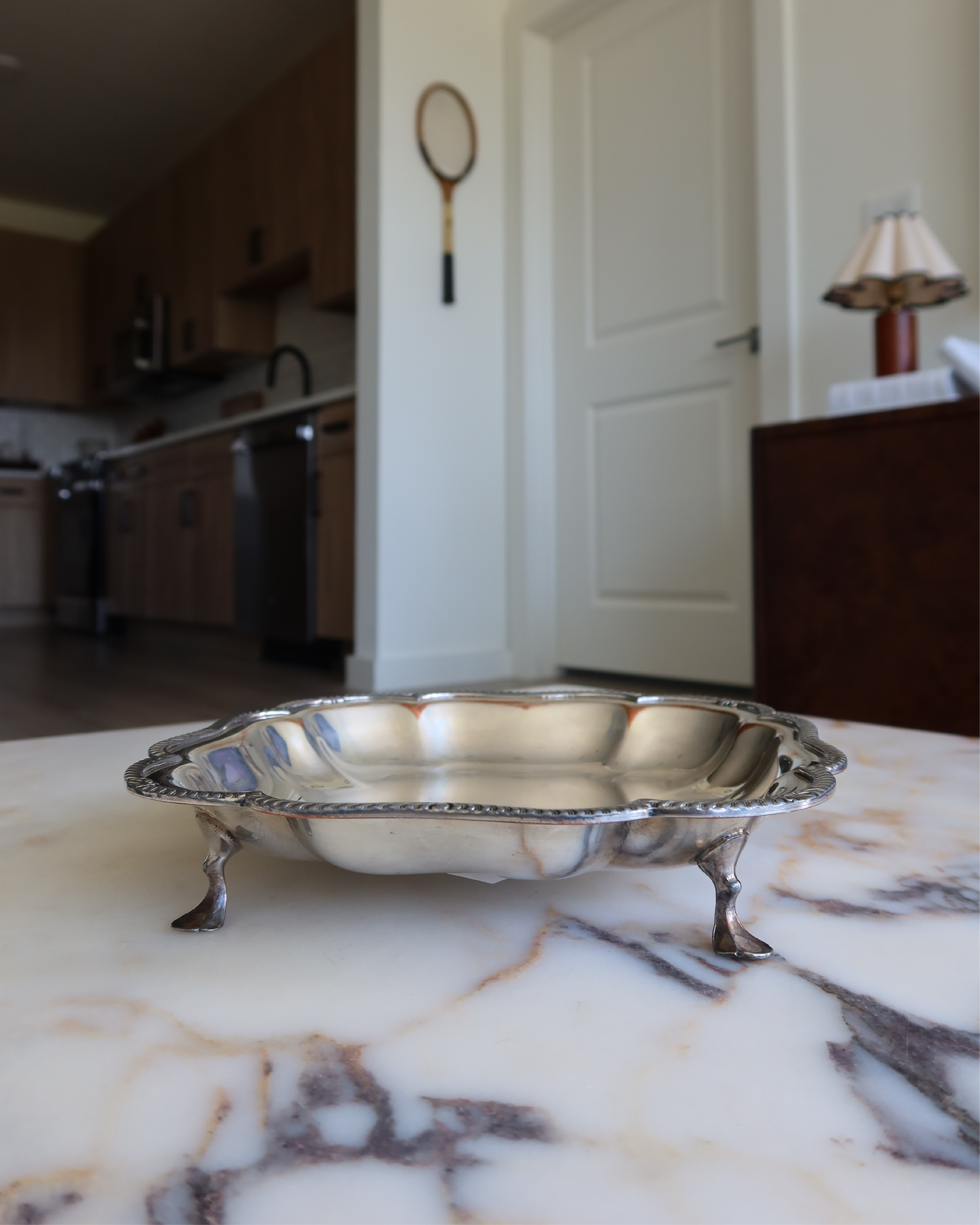 Freya 10.25" Footed Silver Tray