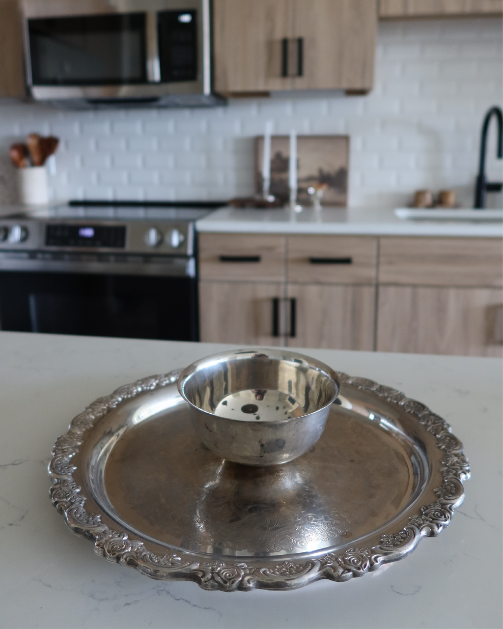 Harlow Silver Serving Tray w/ Bowl