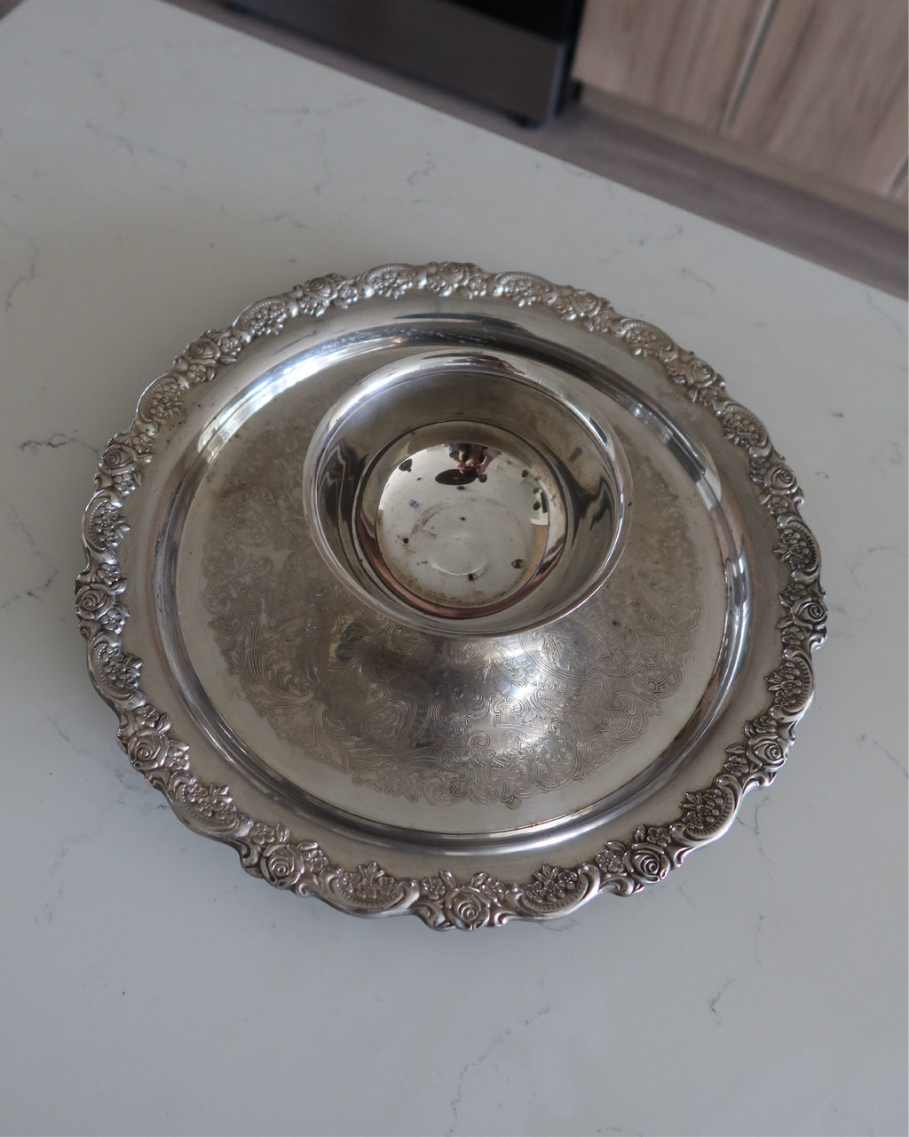 Harlow Silver Serving Tray w/ Bowl