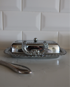 Kira Chrome Butter Dish w/ Knife