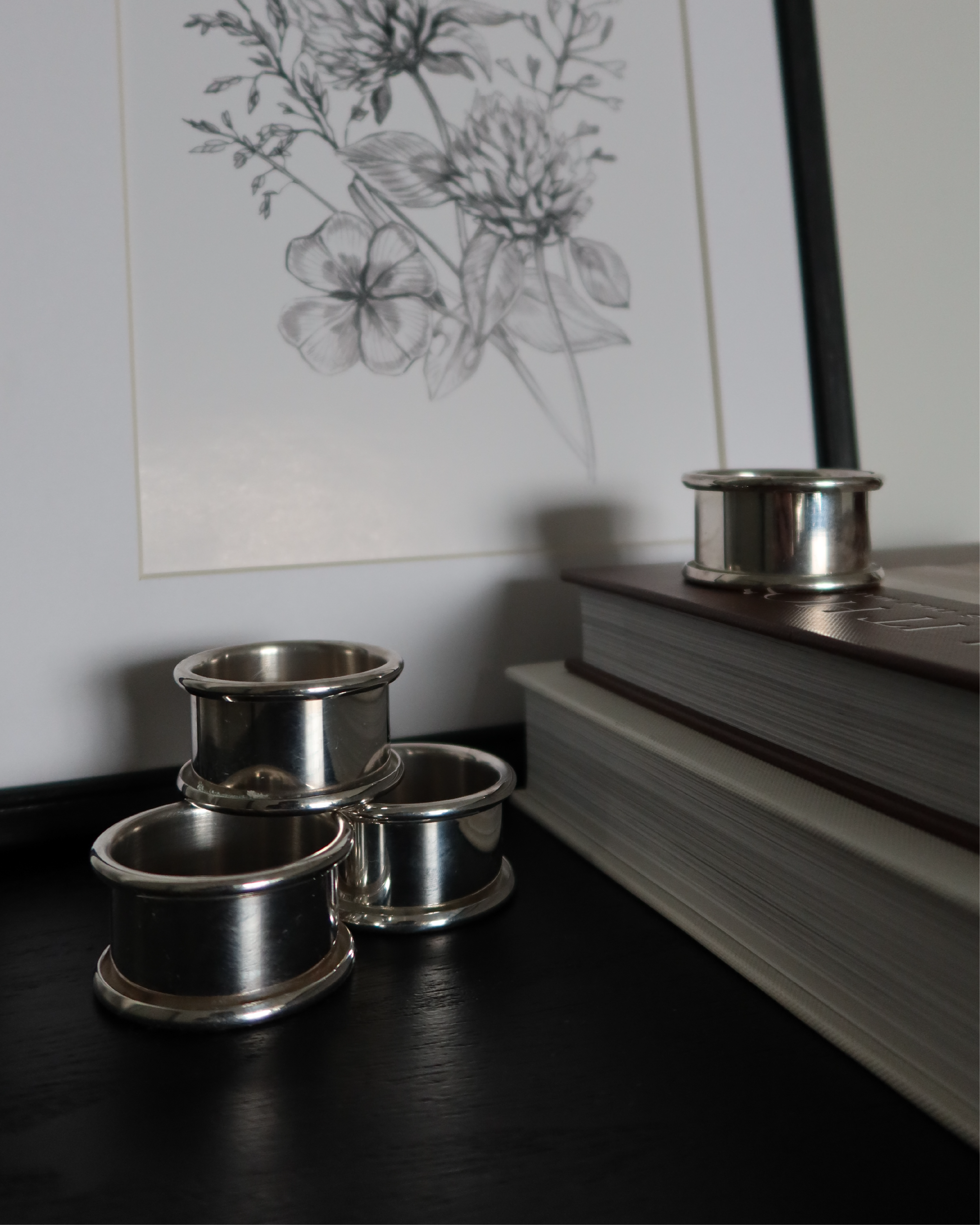 Jane Silver Napkin Rings, Set of 4