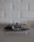 Kira Chrome Butter Dish w/ Knife