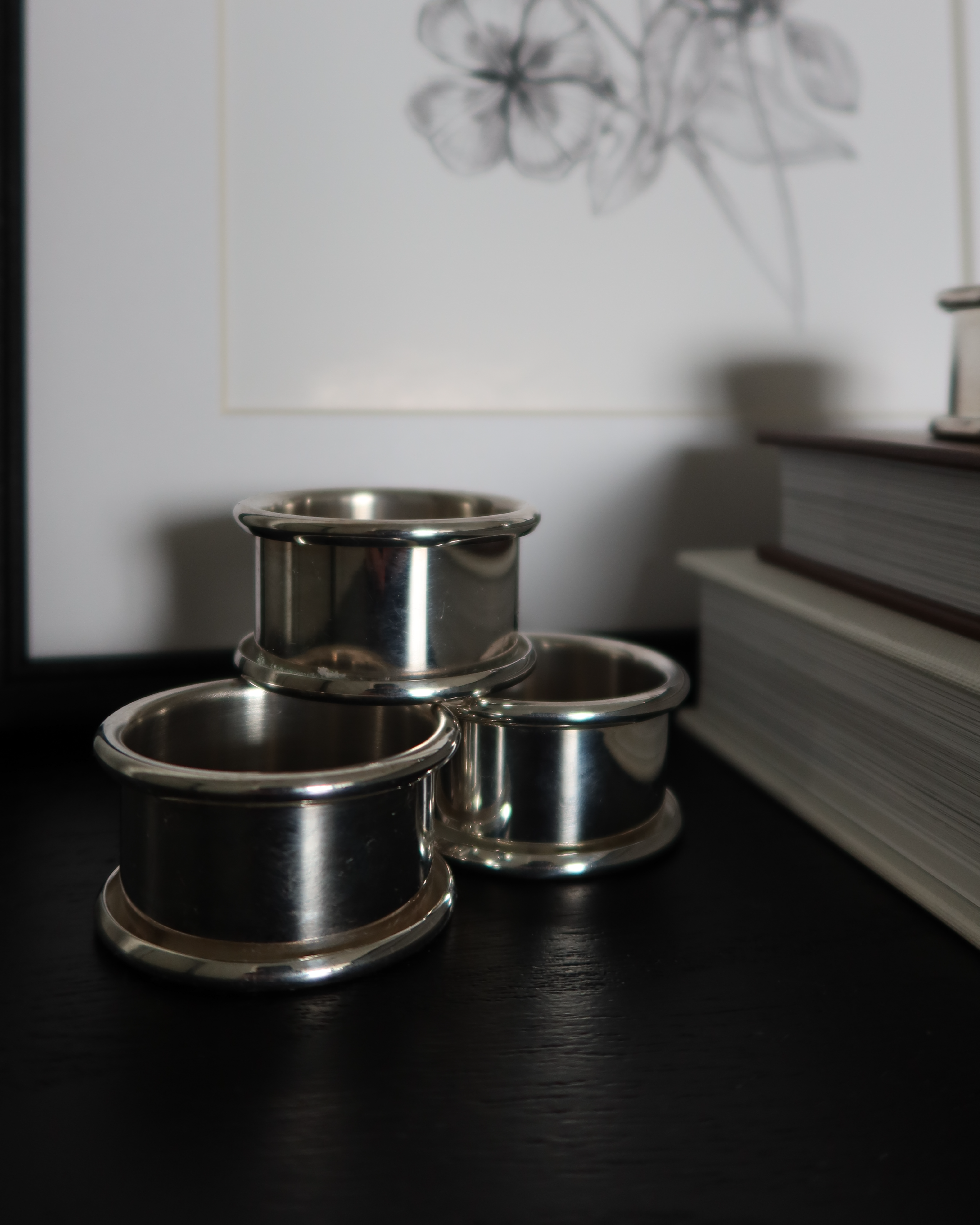 Jane Silver Napkin Rings, Set of 4