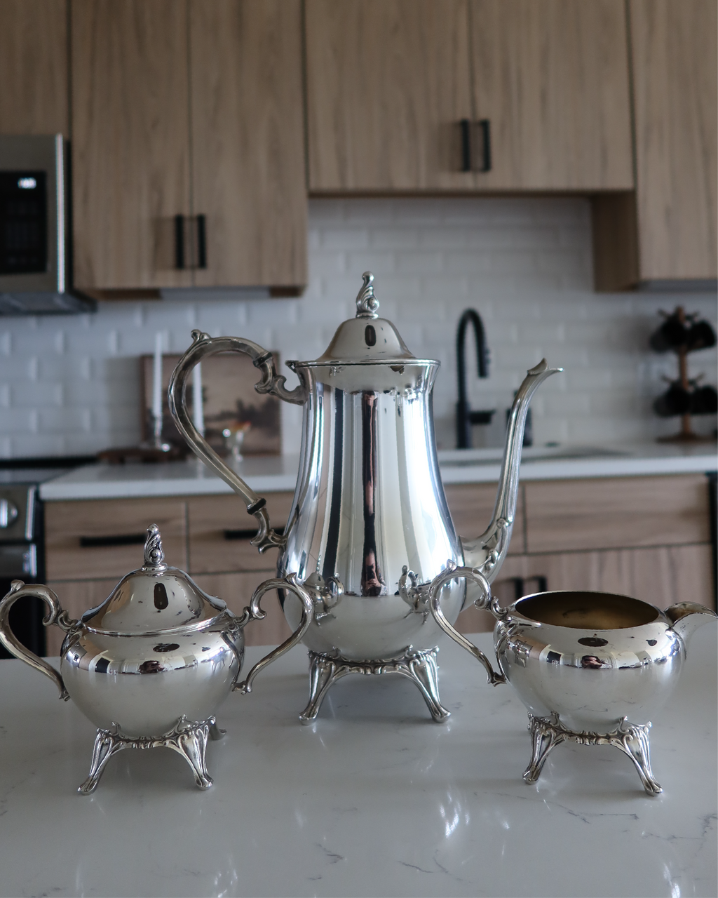 Soleil Silver Tea Set, 3-Pieces