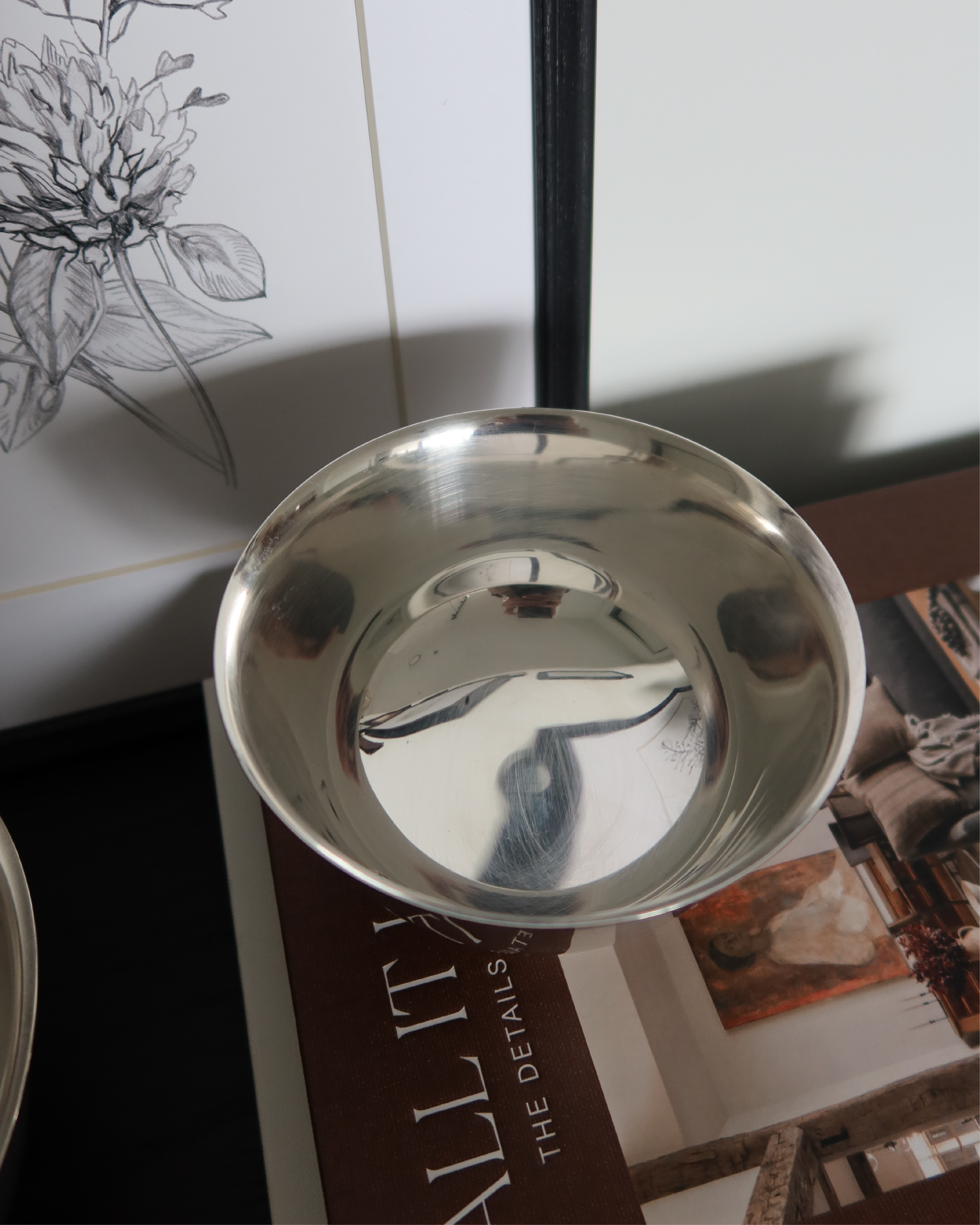 Portia 5" Silver Bowl w/ Pedestal