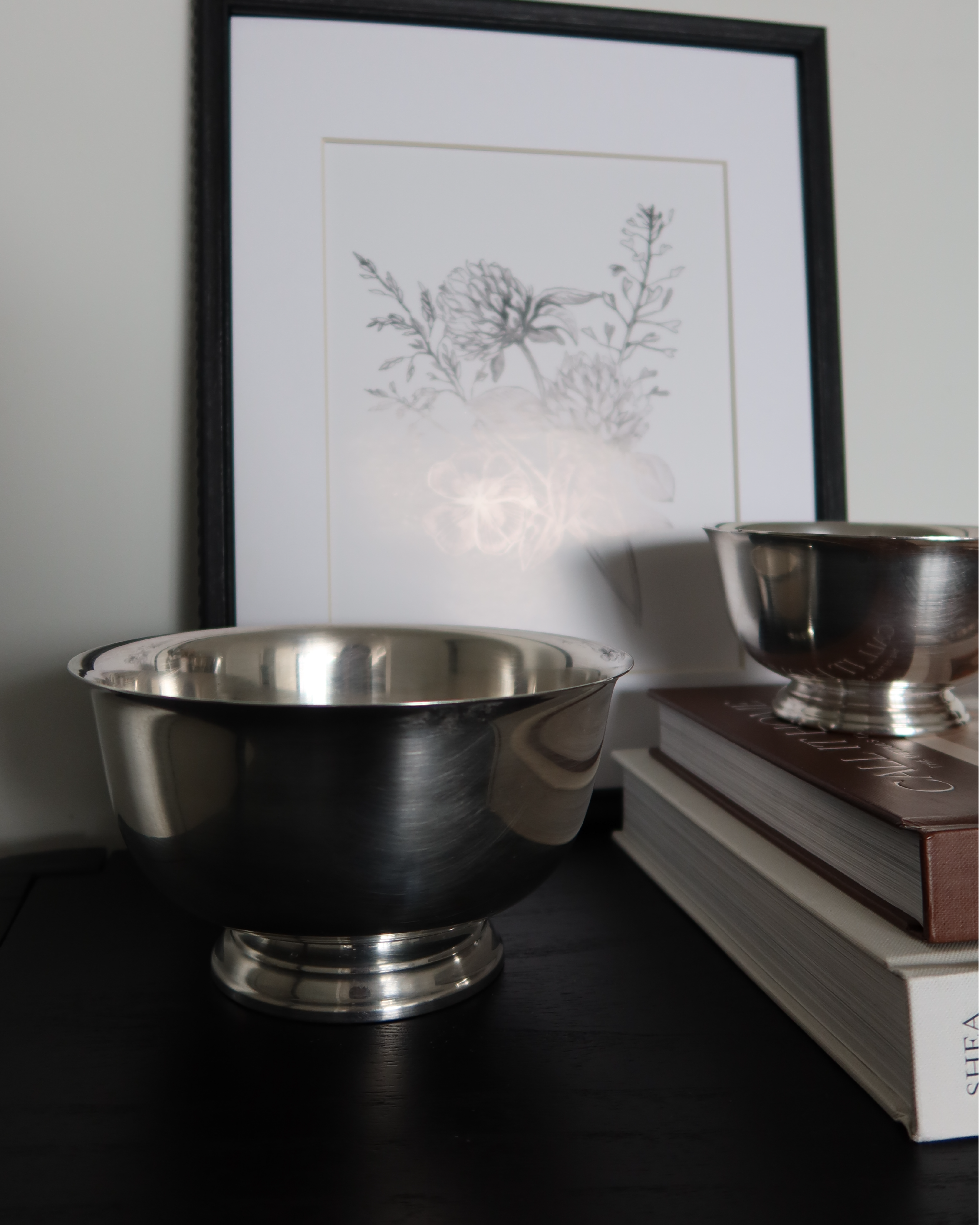 Portia 7" Silver Bowl w/ Pedestal