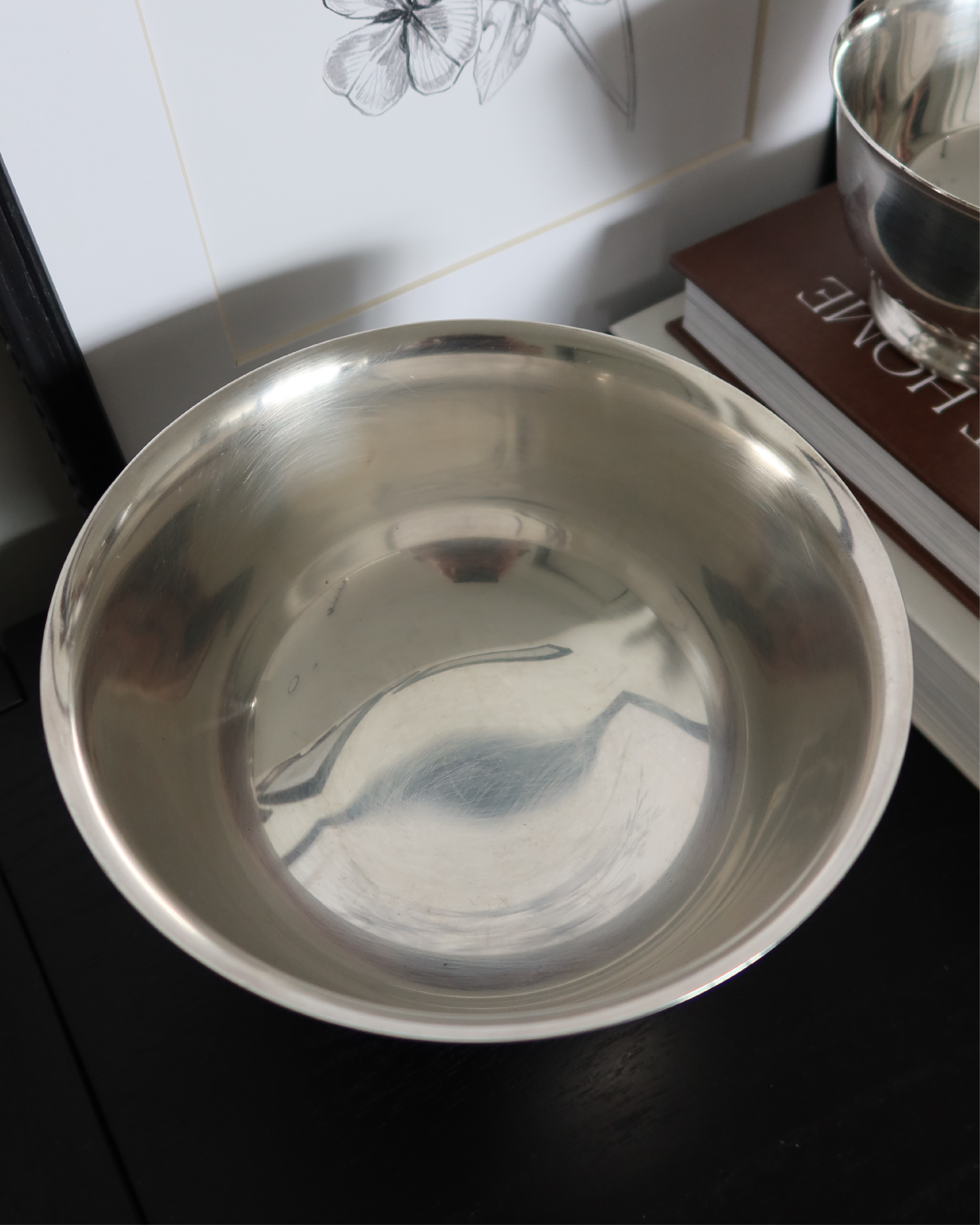 Portia 7" Silver Bowl w/ Pedestal