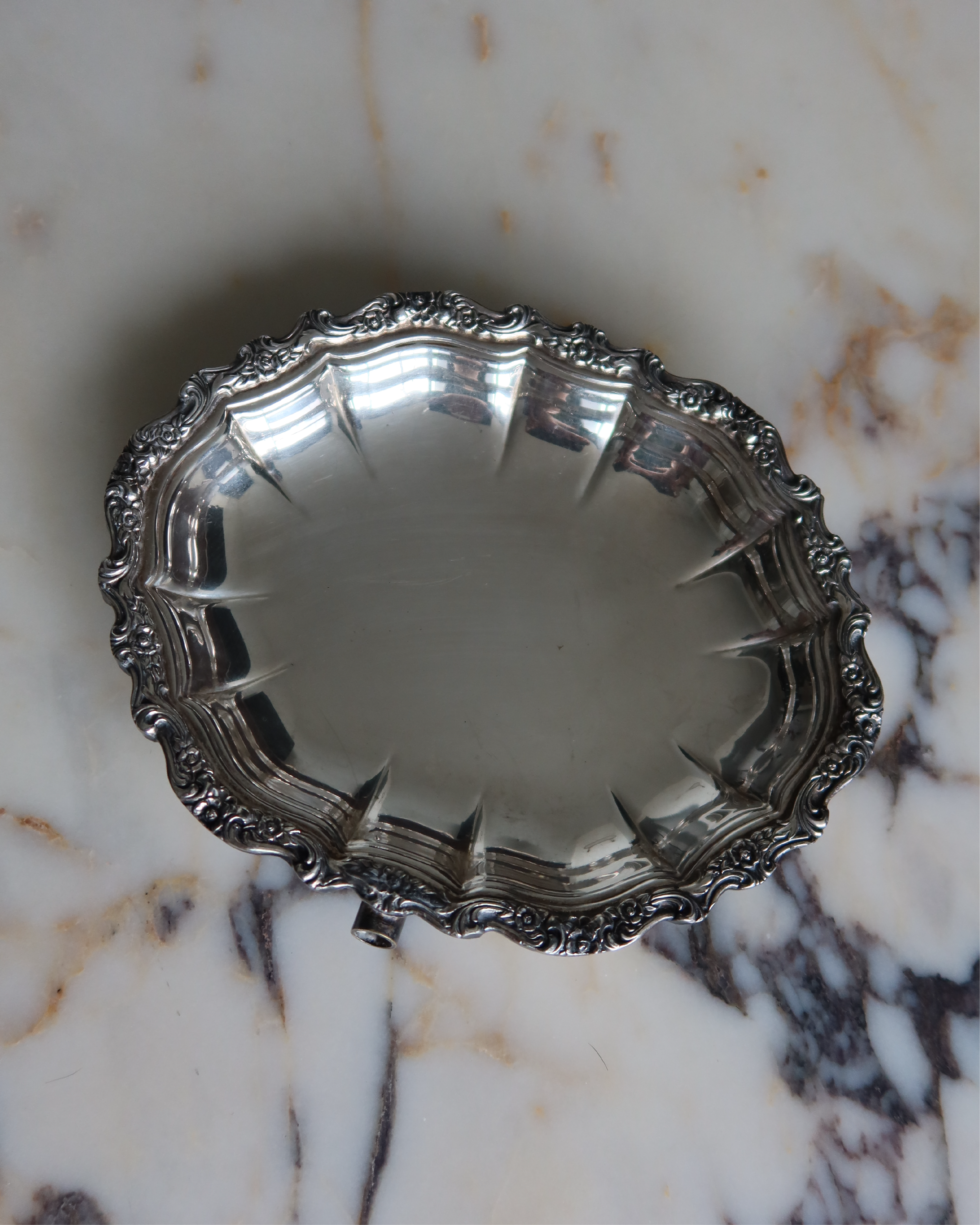 Willa Floral Silver Tray