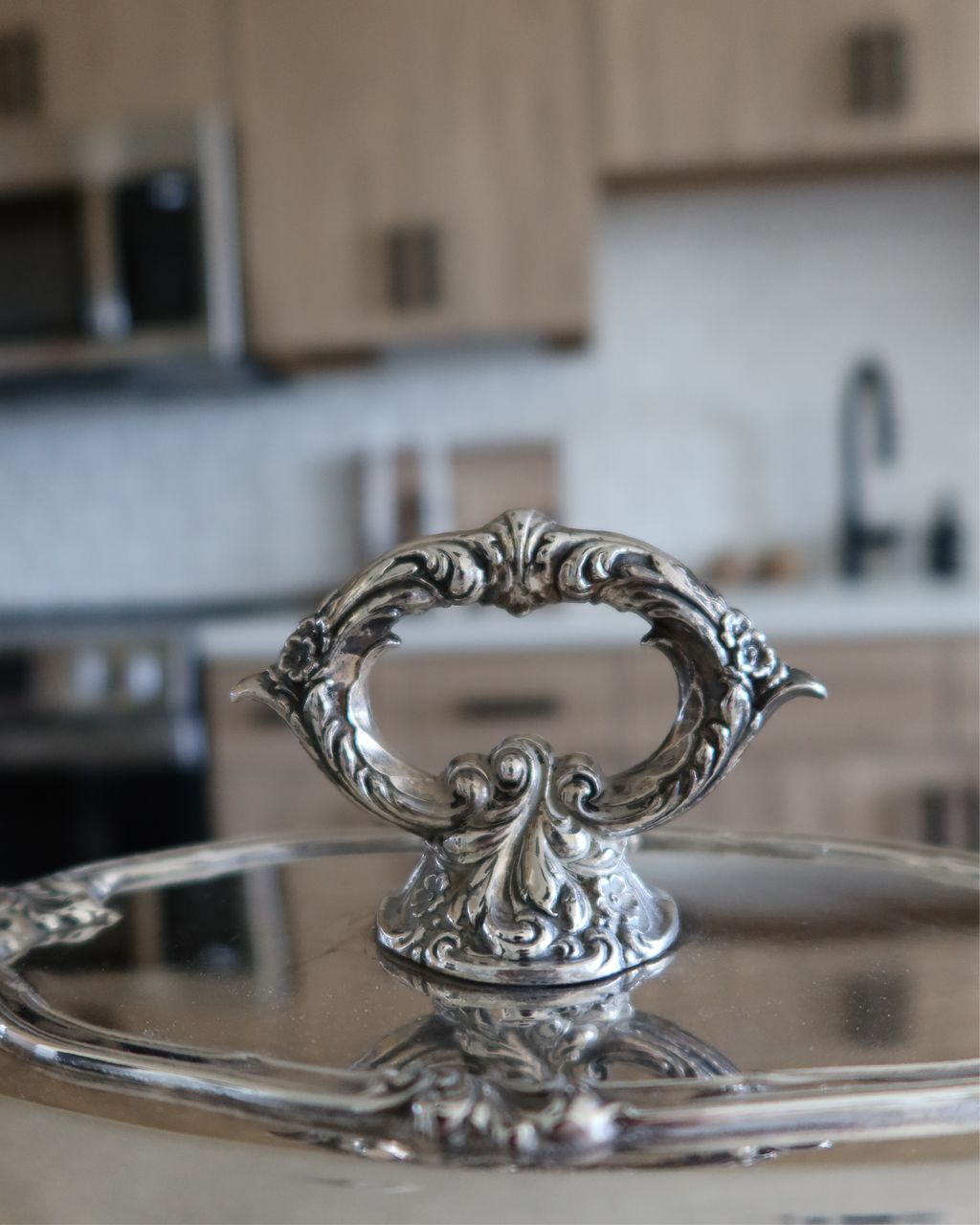 Alessia 13.5" Silver Serving Platter w/ Lid