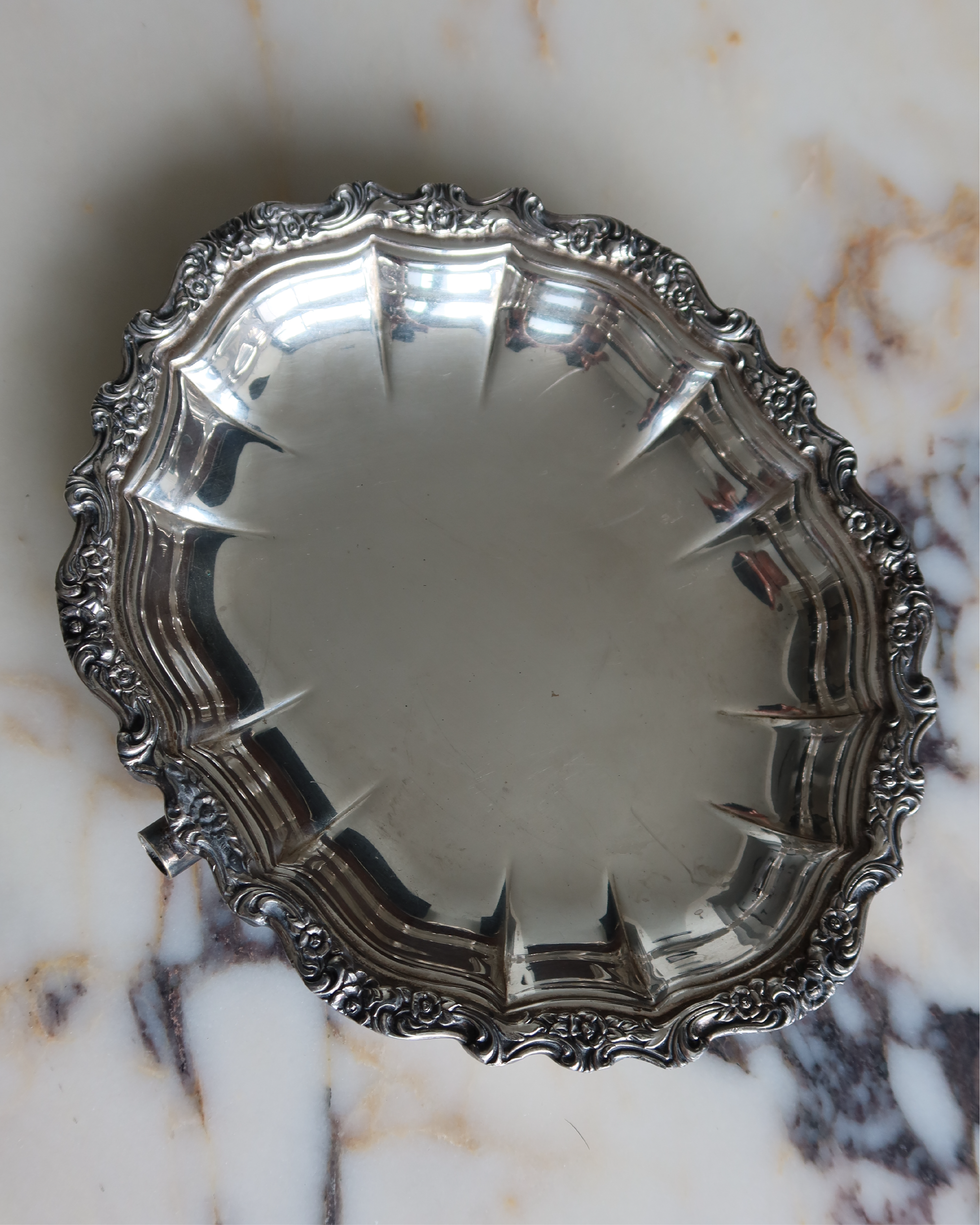 Willa Floral Silver Tray