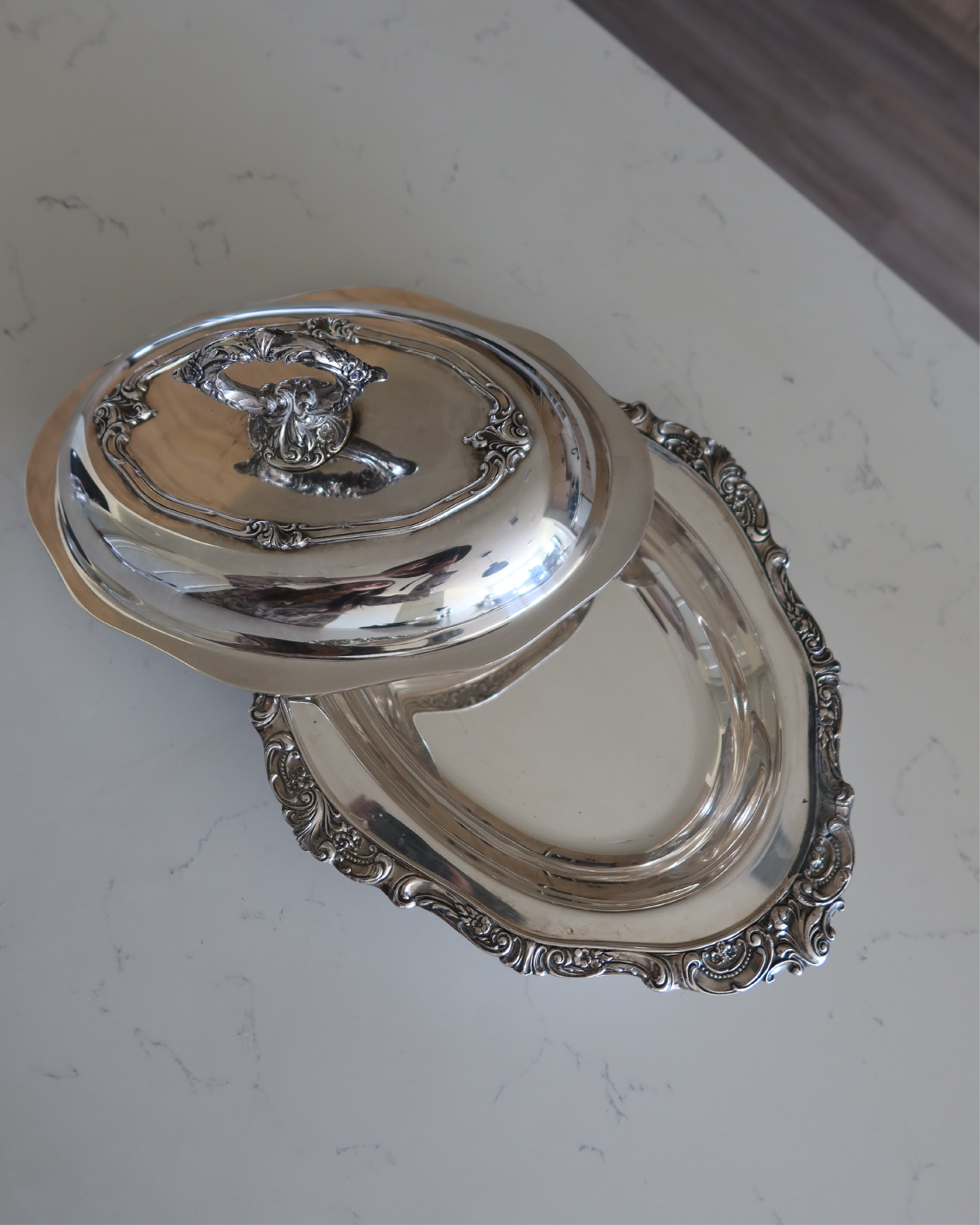 Alessia 13.5" Silver Serving Platter w/ Lid