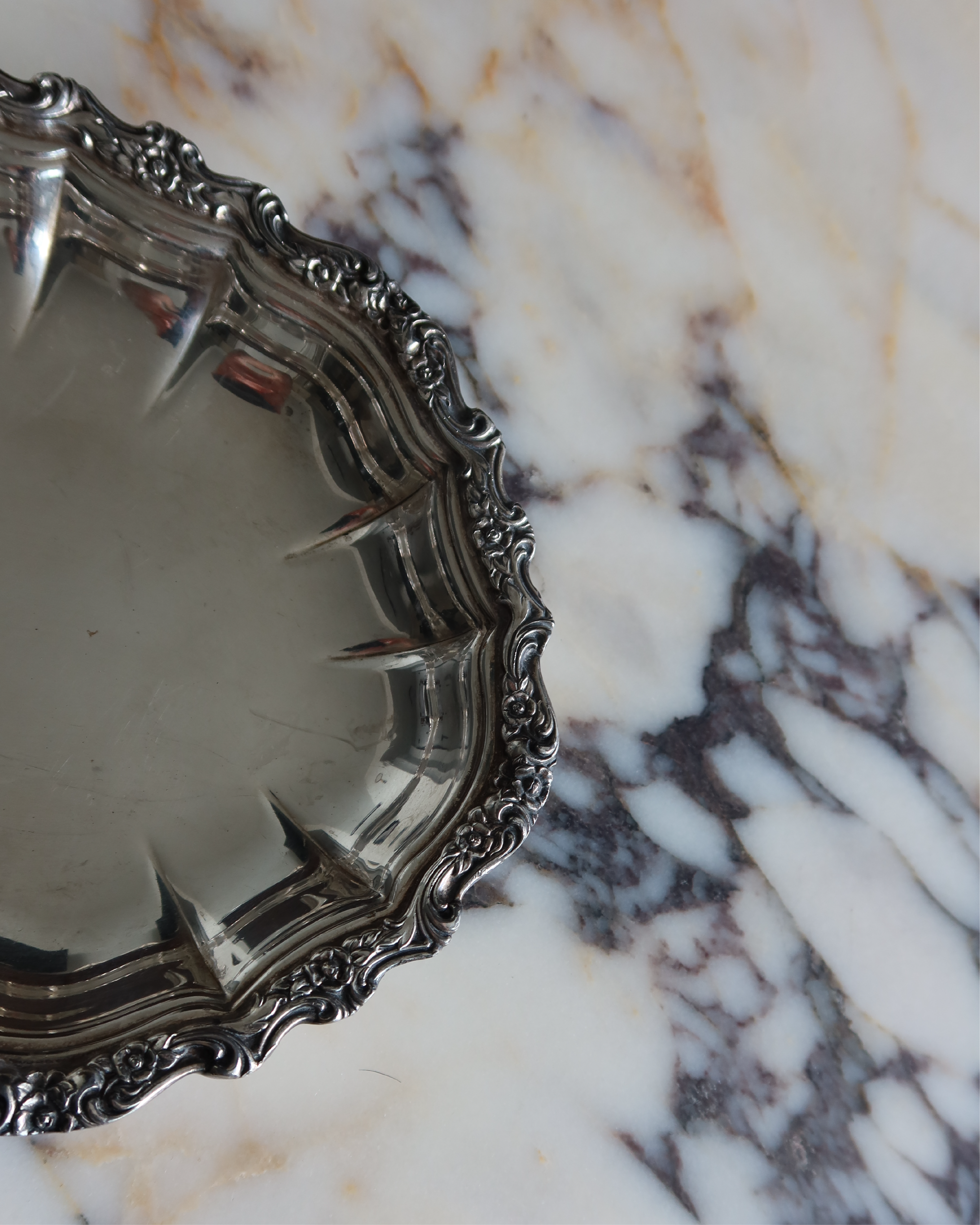 Willa Floral Silver Tray