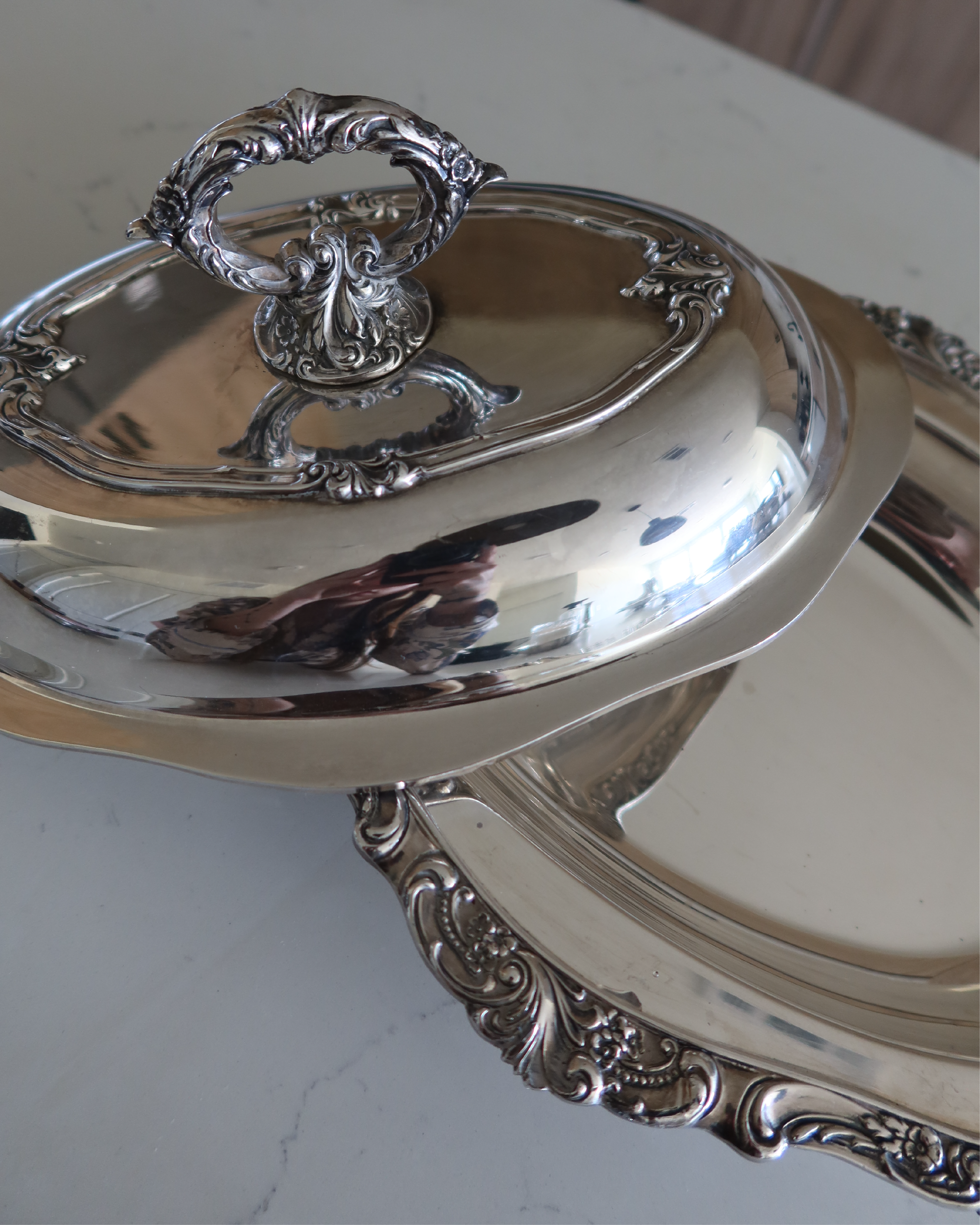 Alessia 13.5" Silver Serving Platter w/ Lid