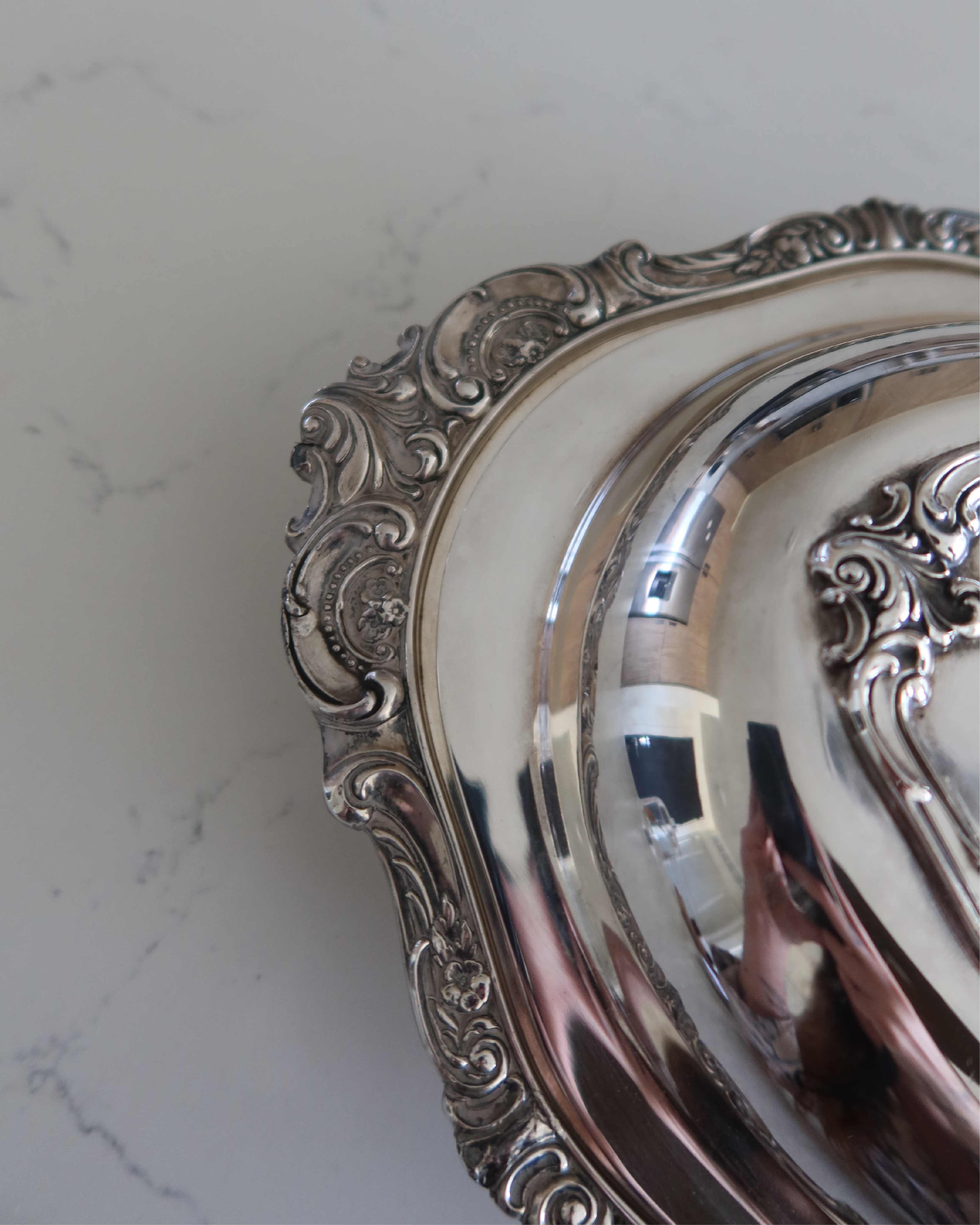 Alessia 13.5" Silver Serving Platter w/ Lid