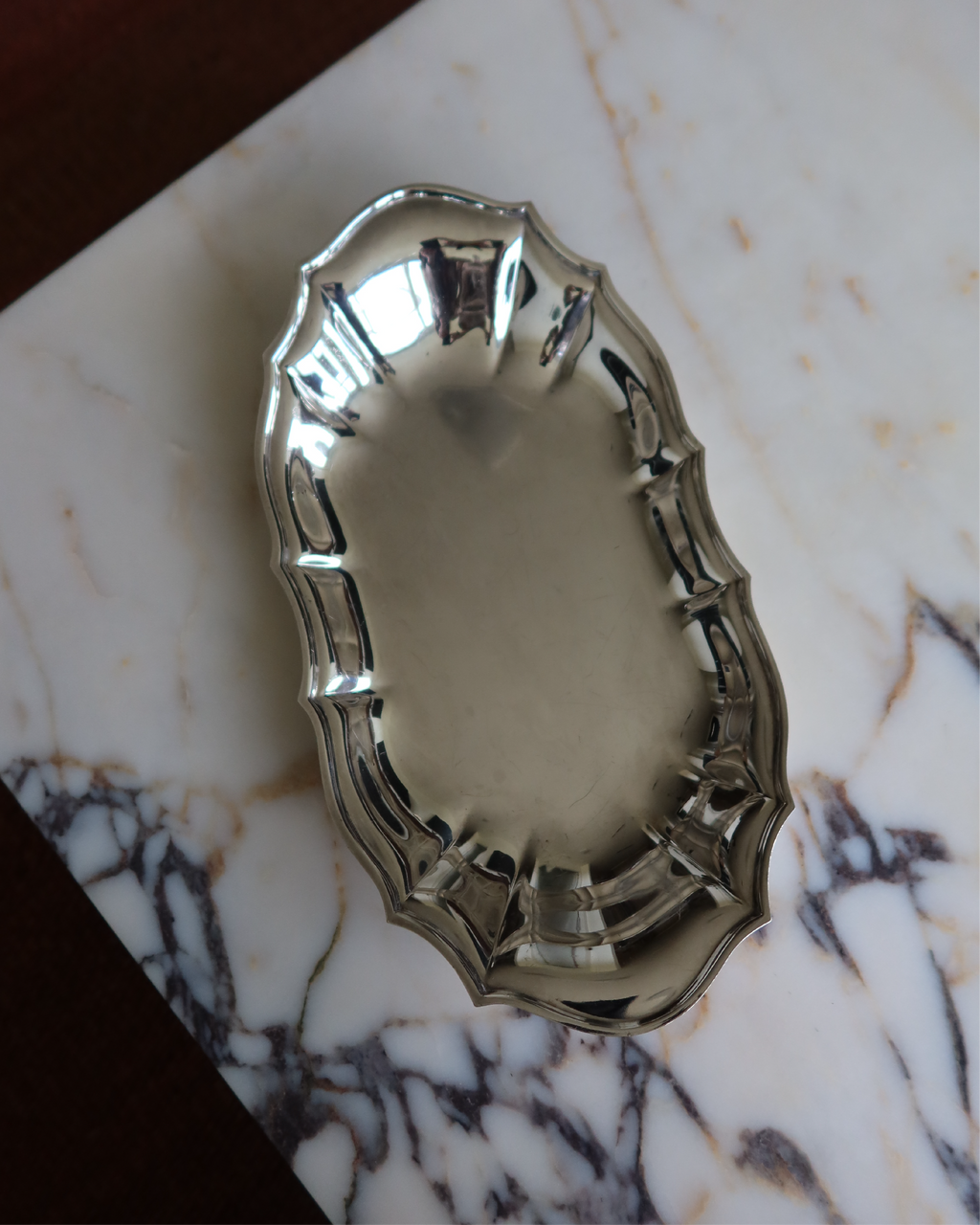 Genevieve 12.25" Silver Scalloped Tray