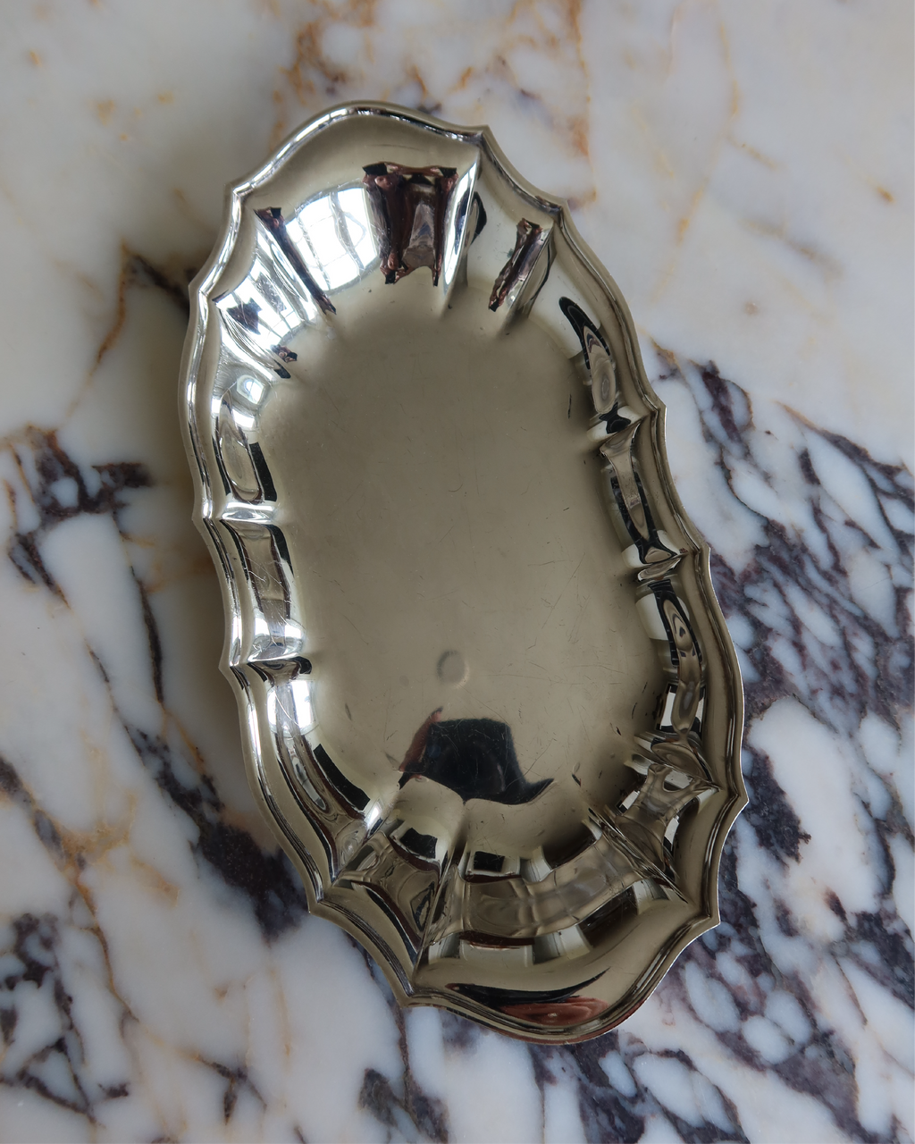 Genevieve 12.25" Silver Scalloped Tray