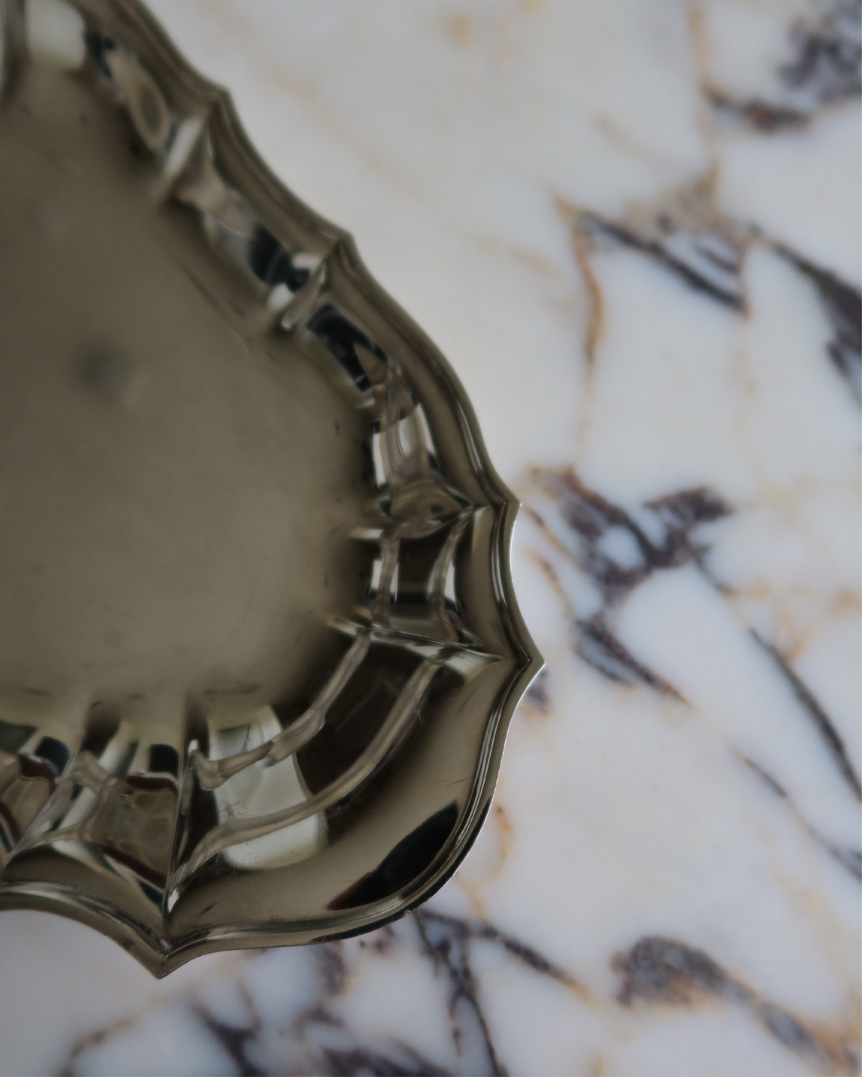 Genevieve 12.25" Silver Scalloped Tray
