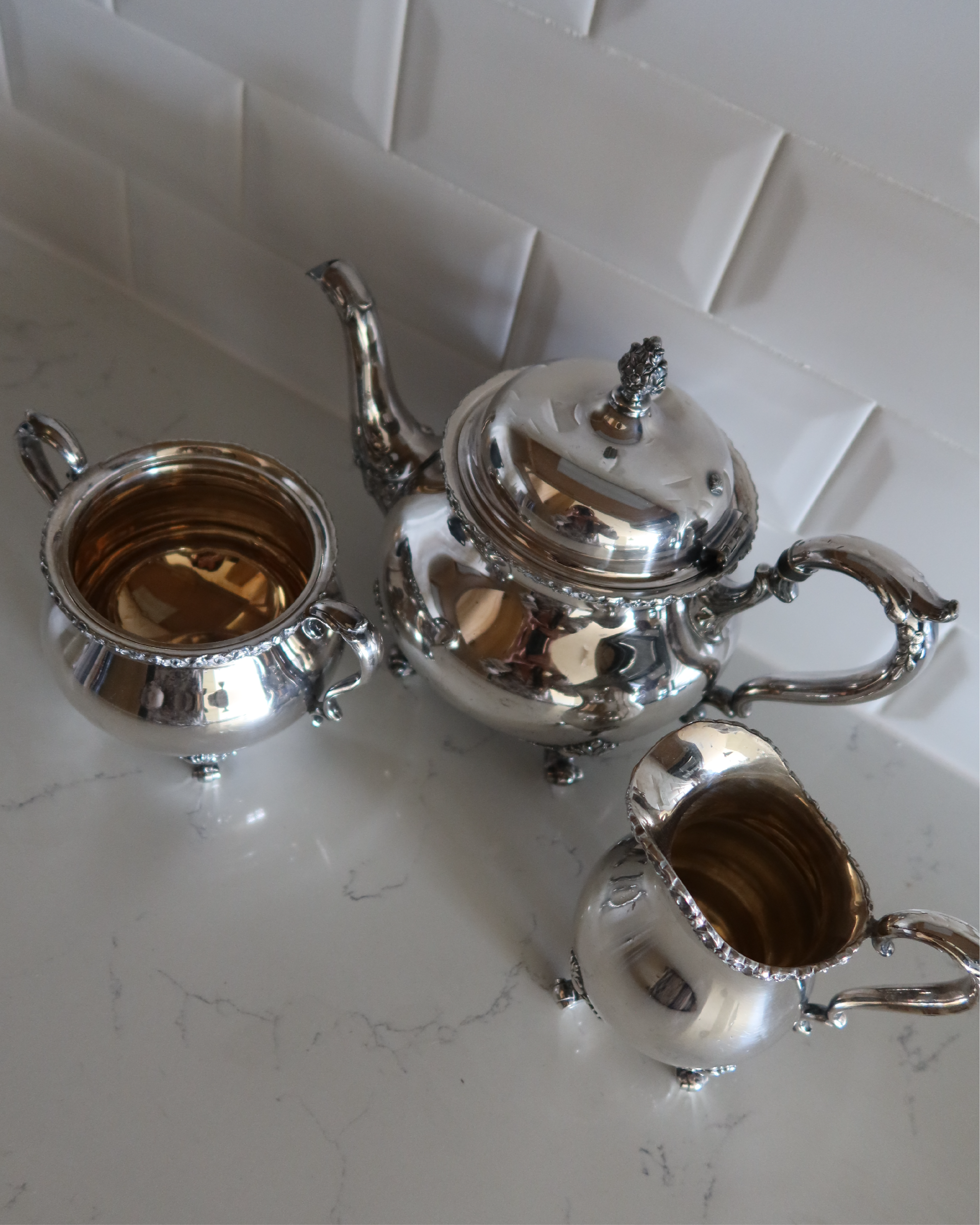 Sylvie Silver Tea Set, 3-Pieces