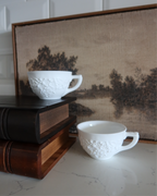 Marie Milk Glass Tea Cups, Set of 2