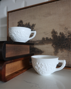 Marie Milk Glass Tea Cups, Set of 2