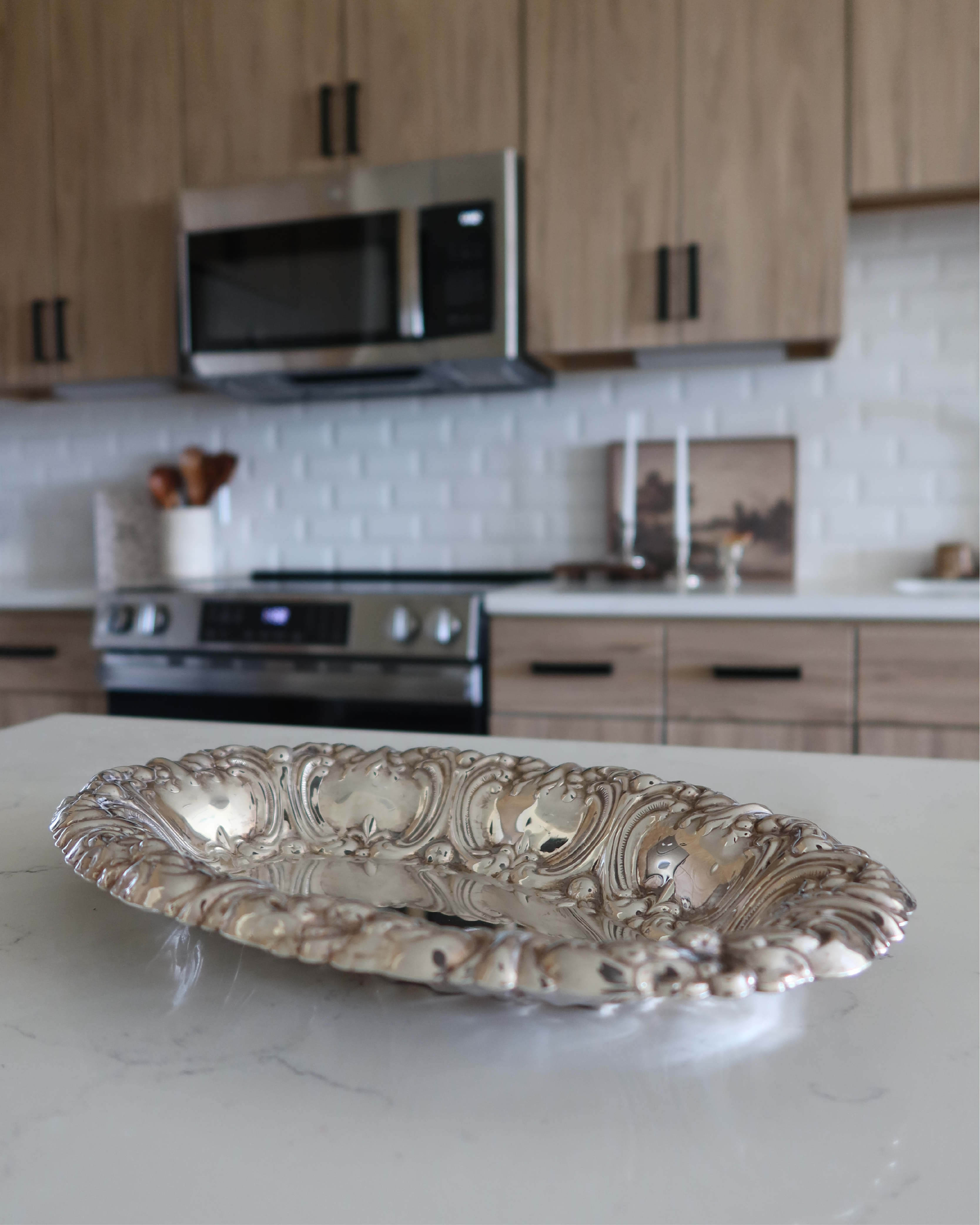 Rosamund 12" Ornate Silver Tray