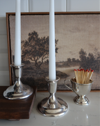 Estelle 4" Silver Candlestick, Set of 2