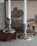 Estelle 4" Silver Candlestick, Set of 2